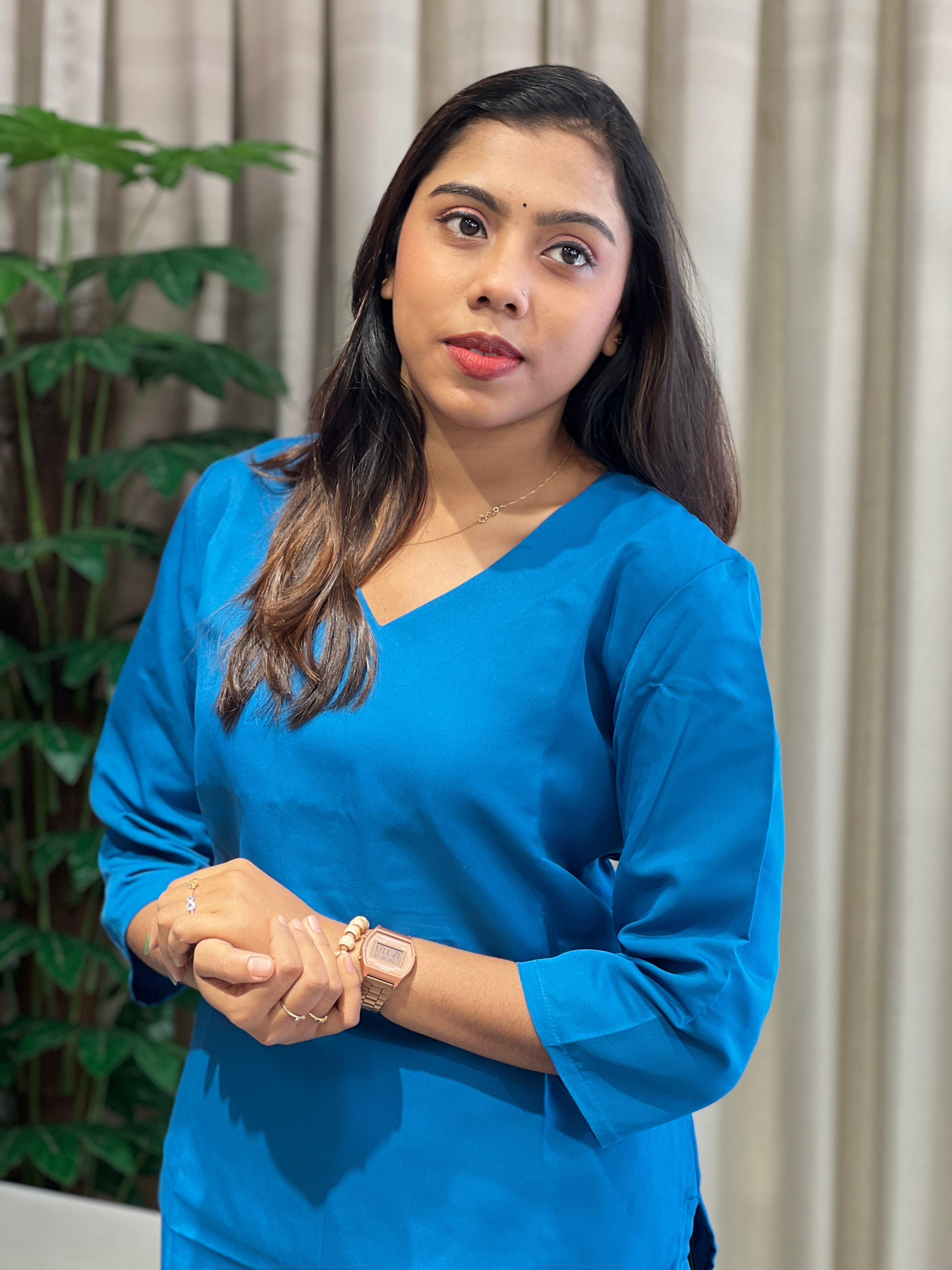 Solid Semi Silk Kurta | DNT1047