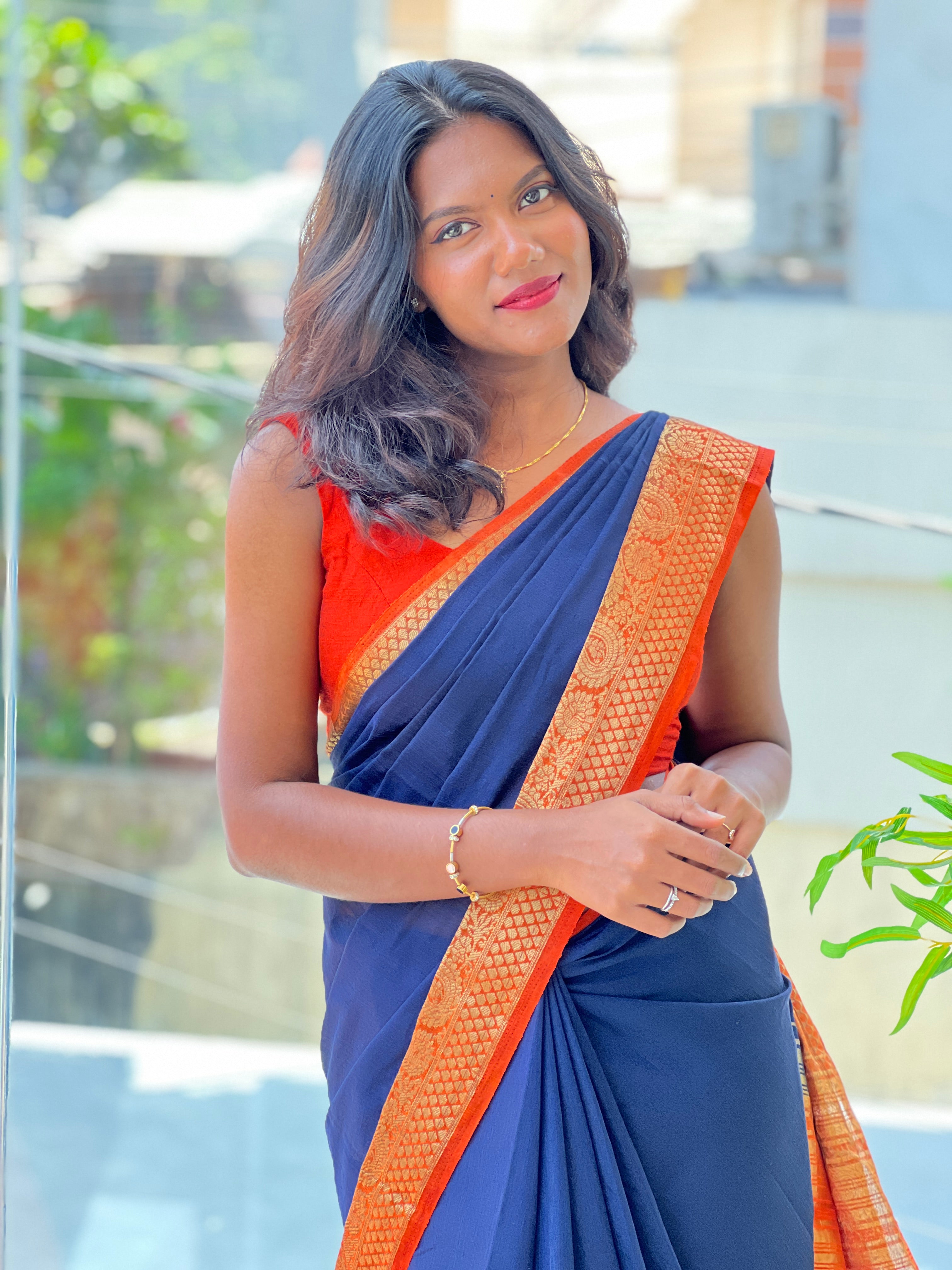 Golden Zari Weaved Border Pattern  Cotton Silk Saree |ZSS346
