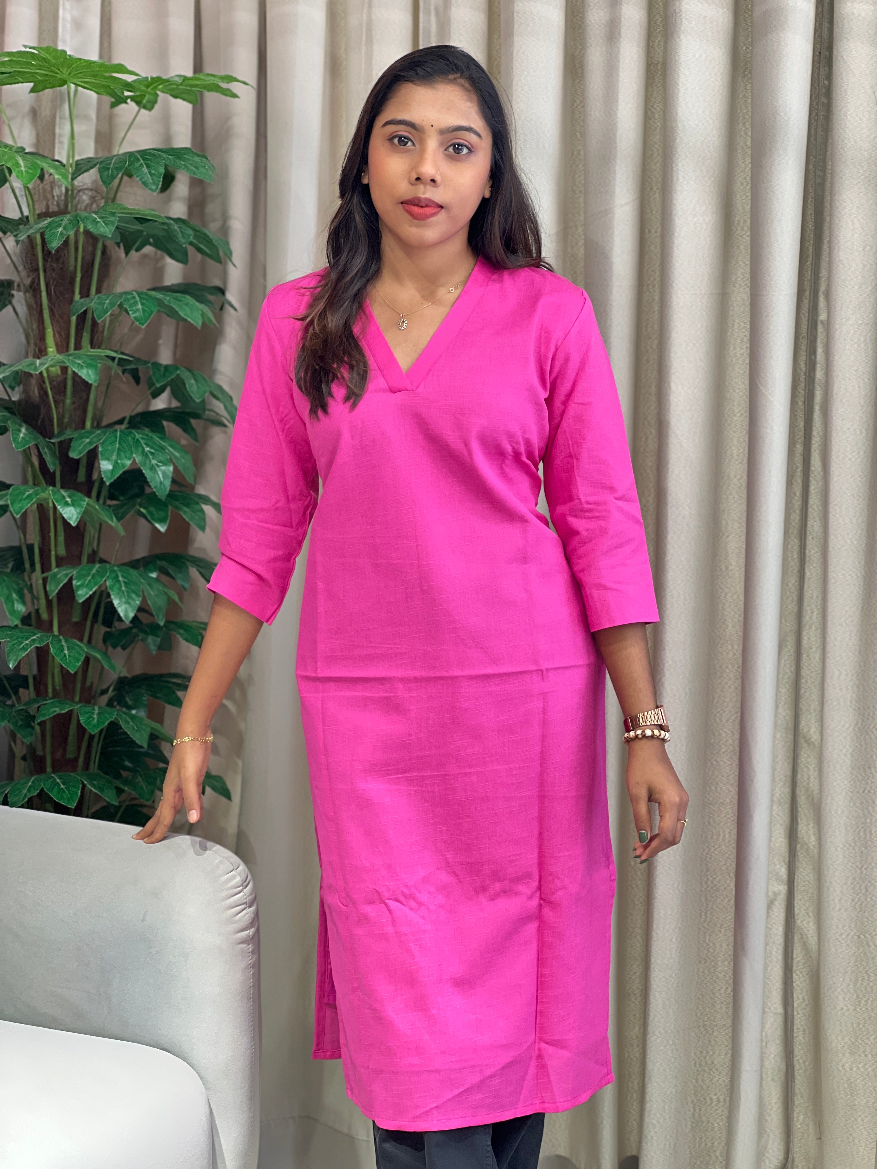 Solid Cotton Kurta | DNT1048