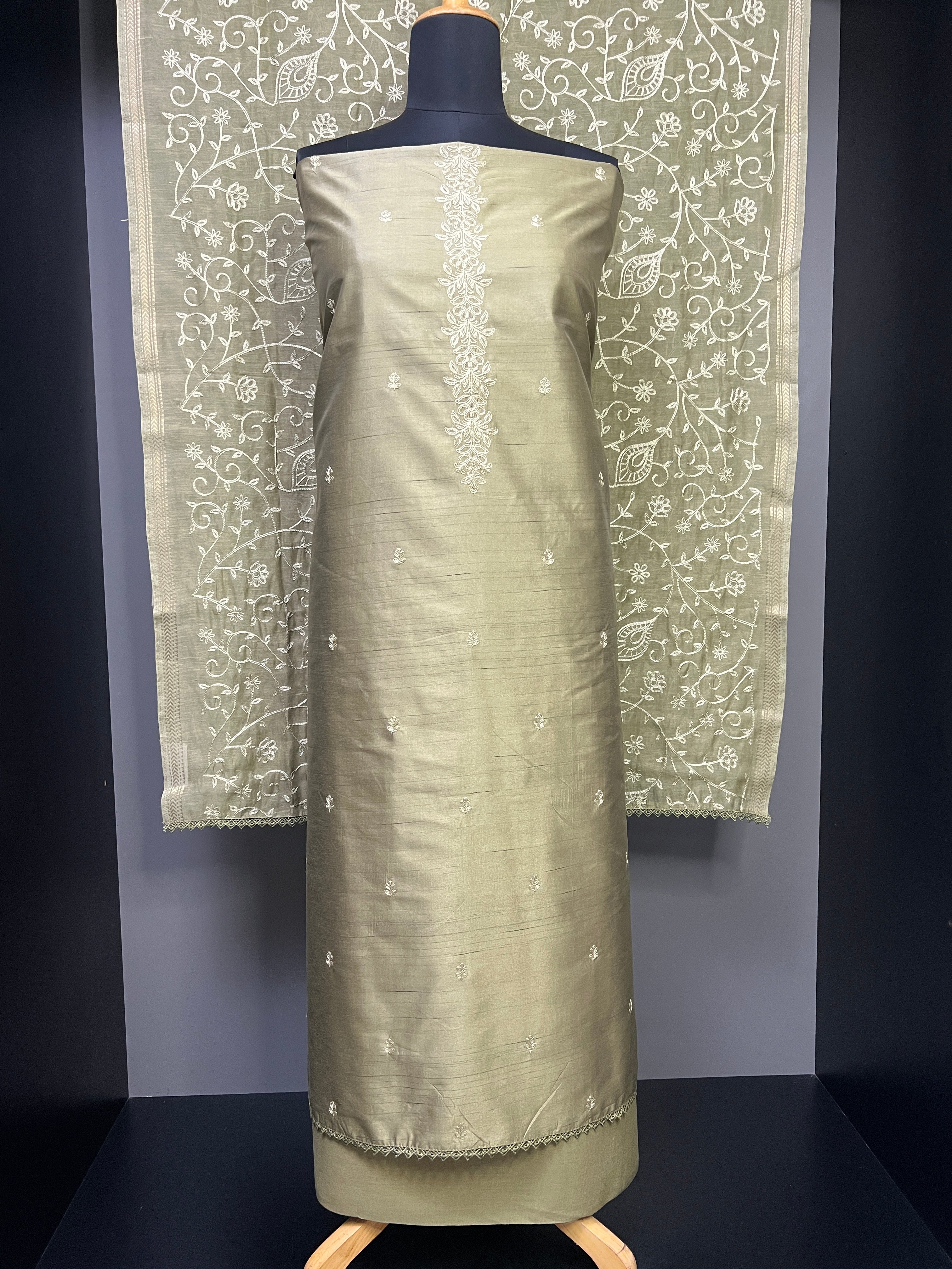 Embroidery Semi Tussar Salwar Set | SW2056