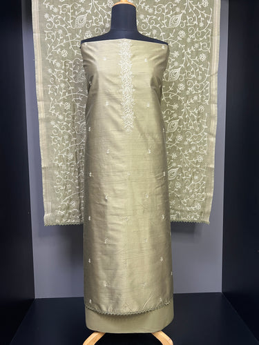 Embroidery Semi Tussar Salwar Set | SW2056
