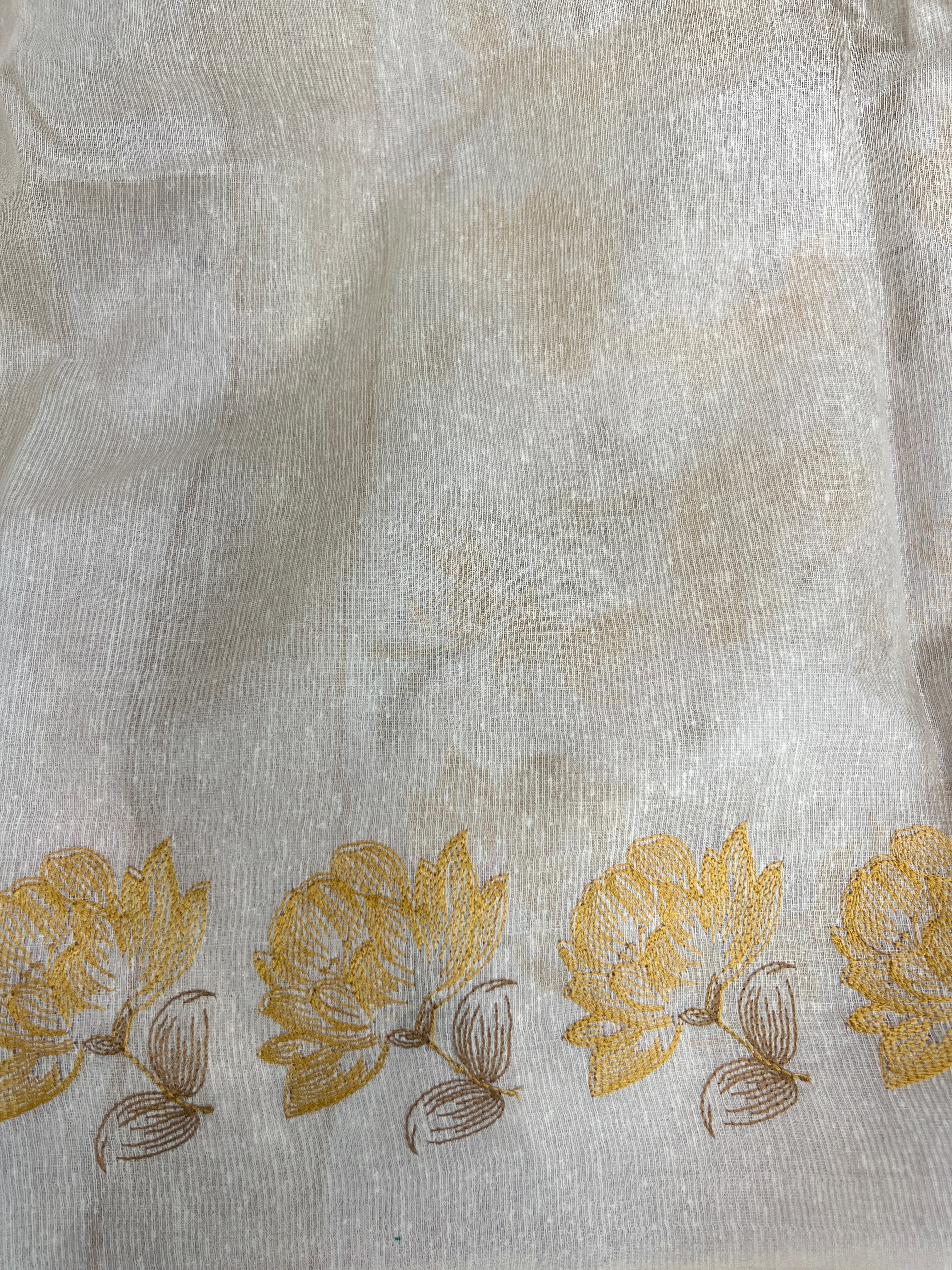 Floral Embroidery Detailed Tussar Saree | HS1307