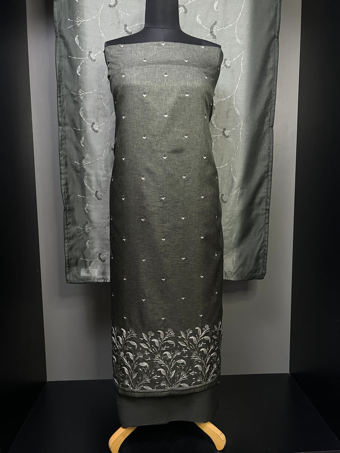 Embroidered Semi Tussar Salwar Set | SW2051