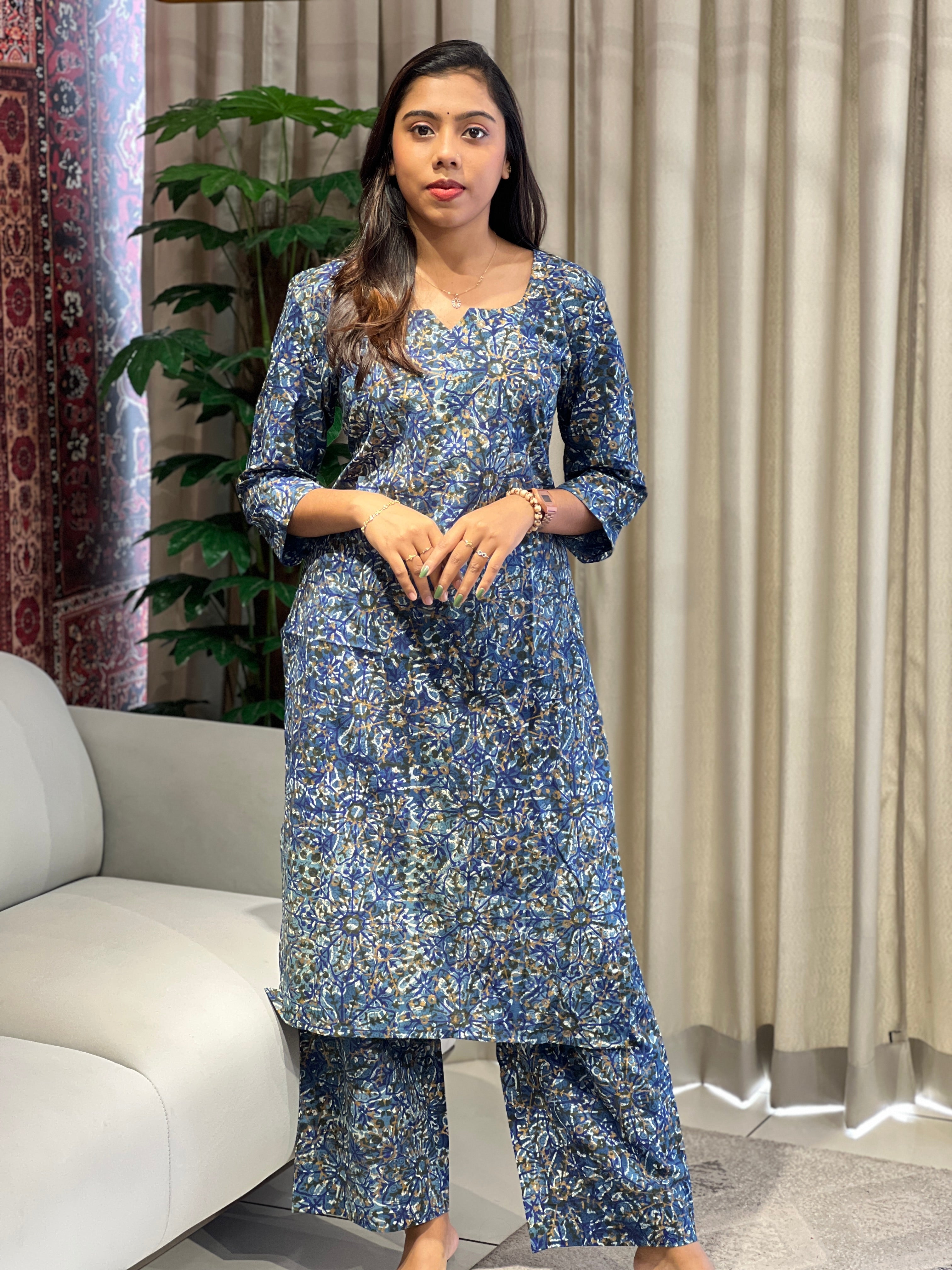 Printed Cotton Kurta Set | DNT1041