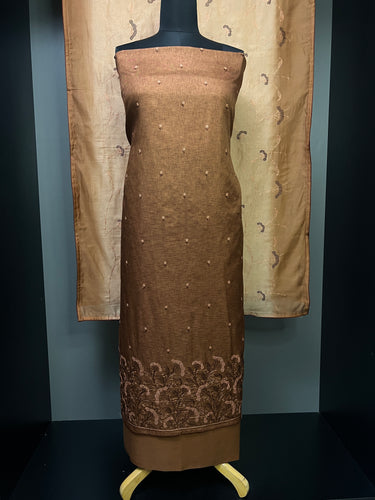 Embroidered Semi Tussar Salwar Set | SW2054