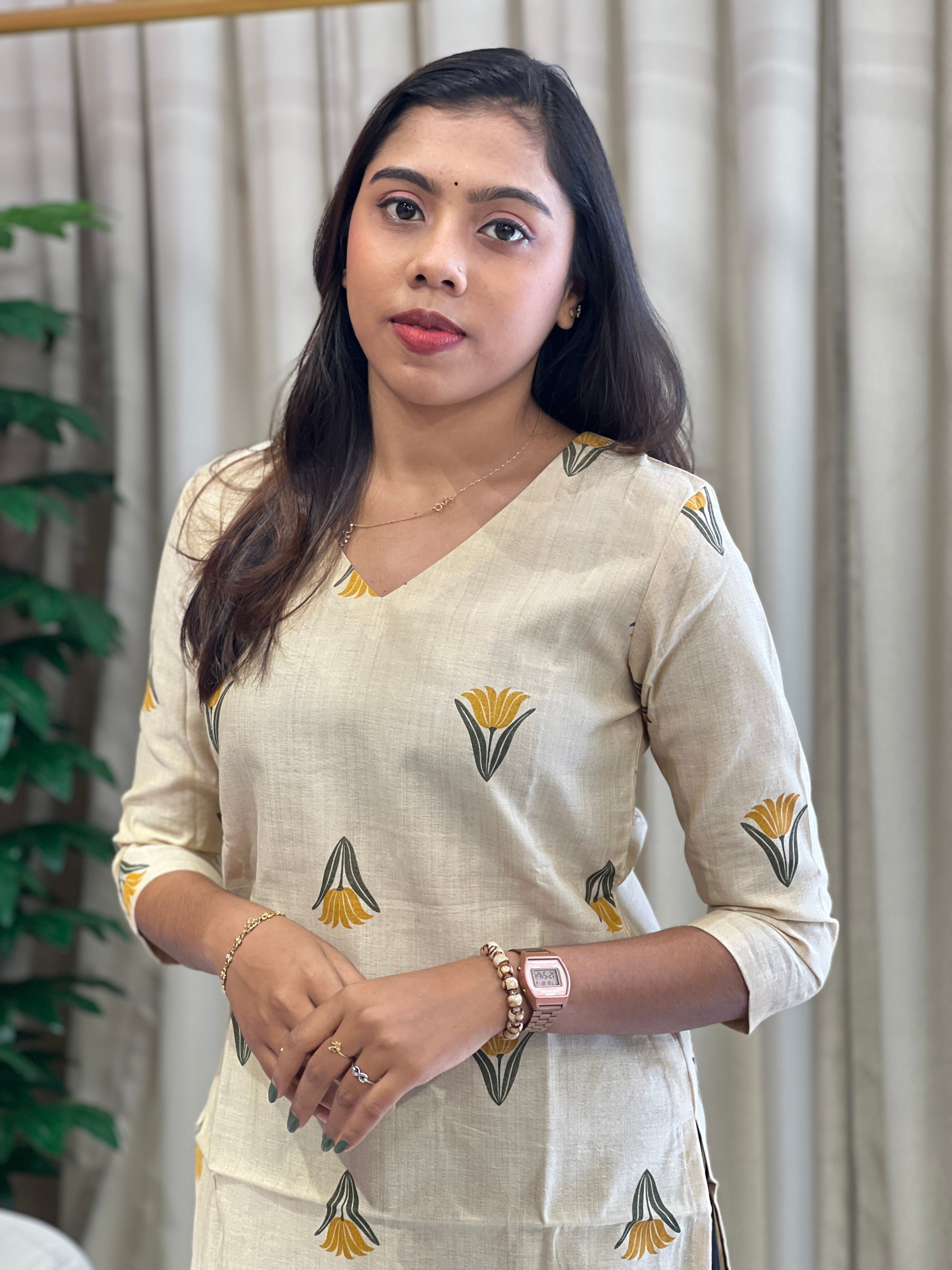 Floral Printed Cotton Kurta Set | DNT1093