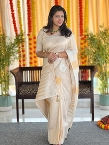 Zari Weaving Temple Border Detailed Semi Silk Saree | HT202