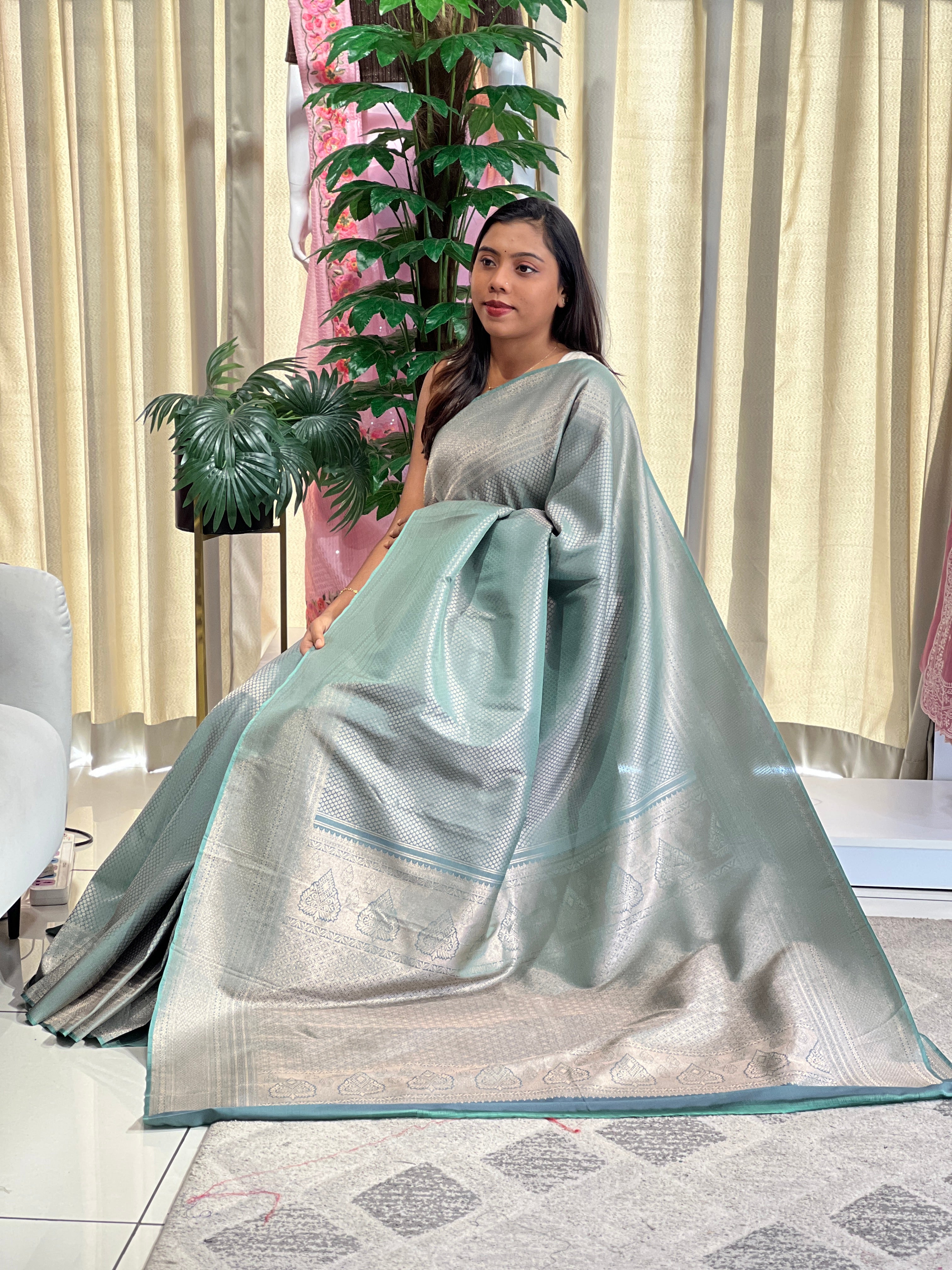 Jacquard Weaved Semi Silk Saree | PST129