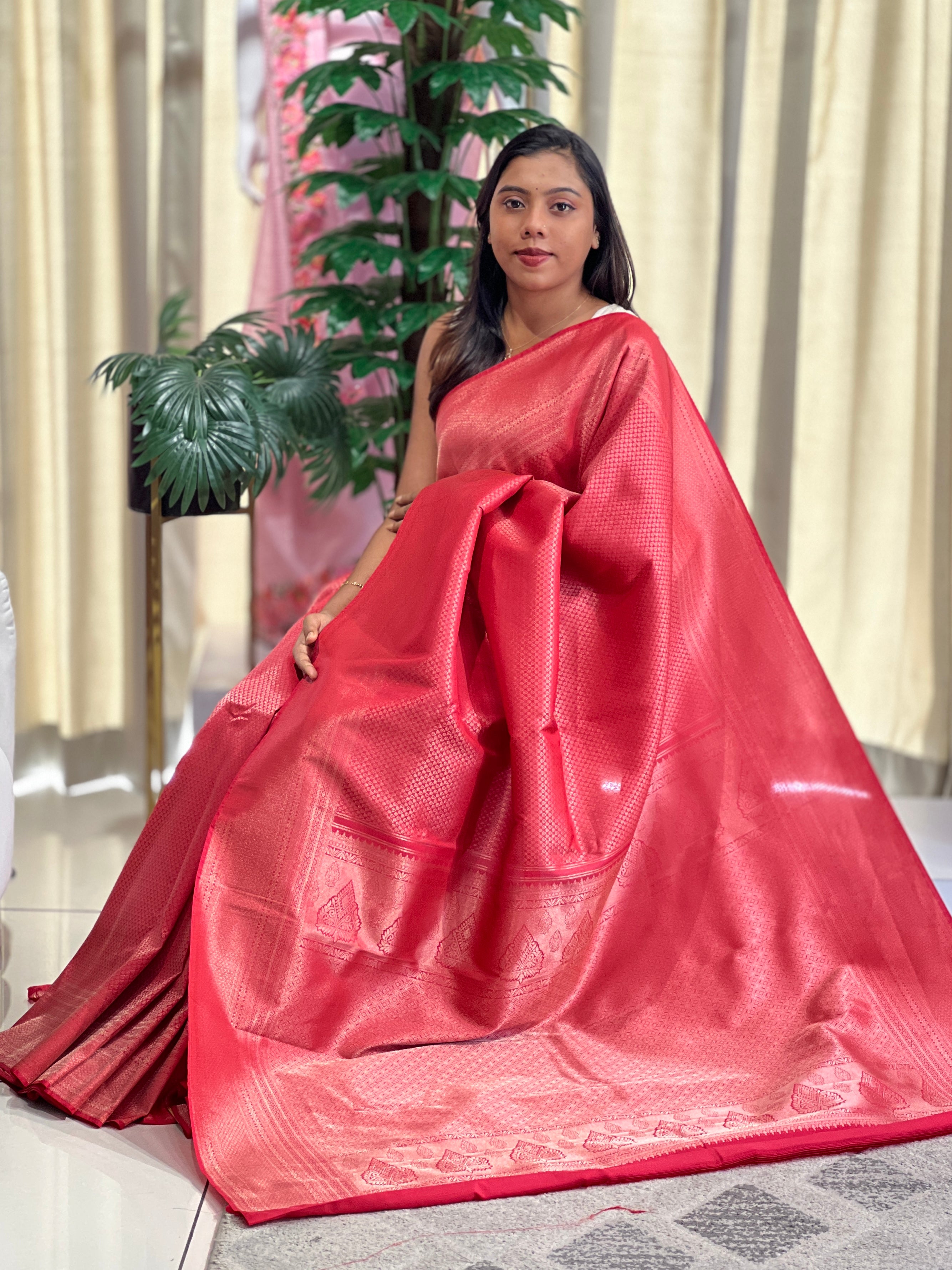 Jacquard Weaved Semi Silk Saree | PST128