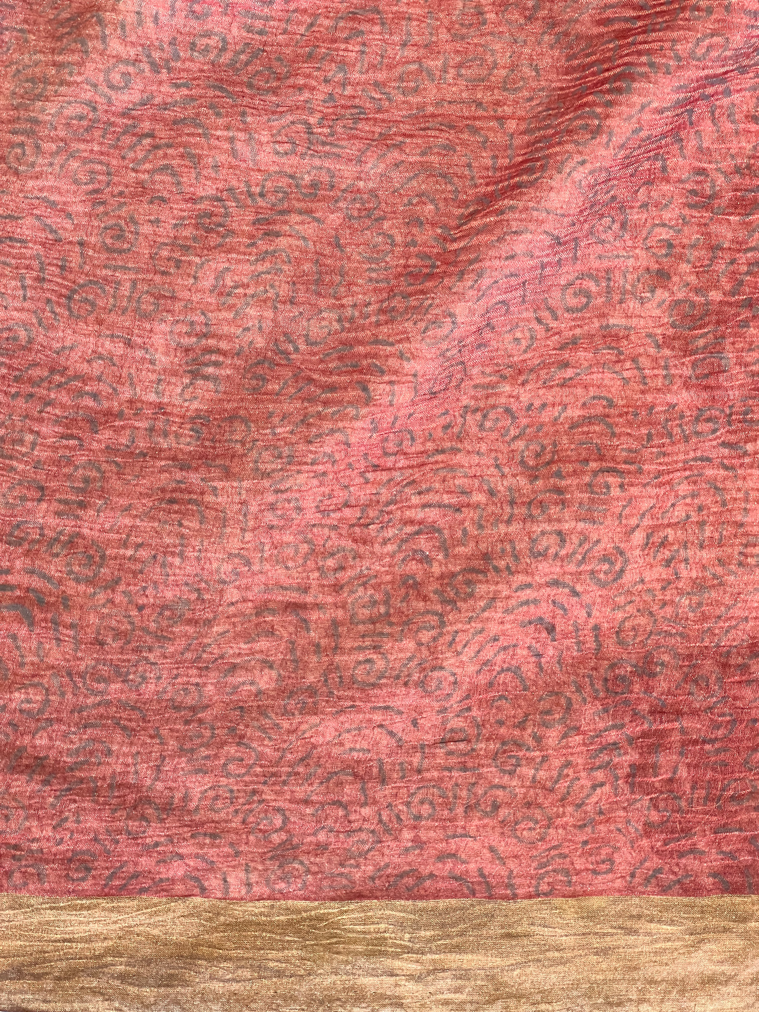 Floral Cutwork Embroidery Crushed Tussar Tissue Saree | RGD1006R