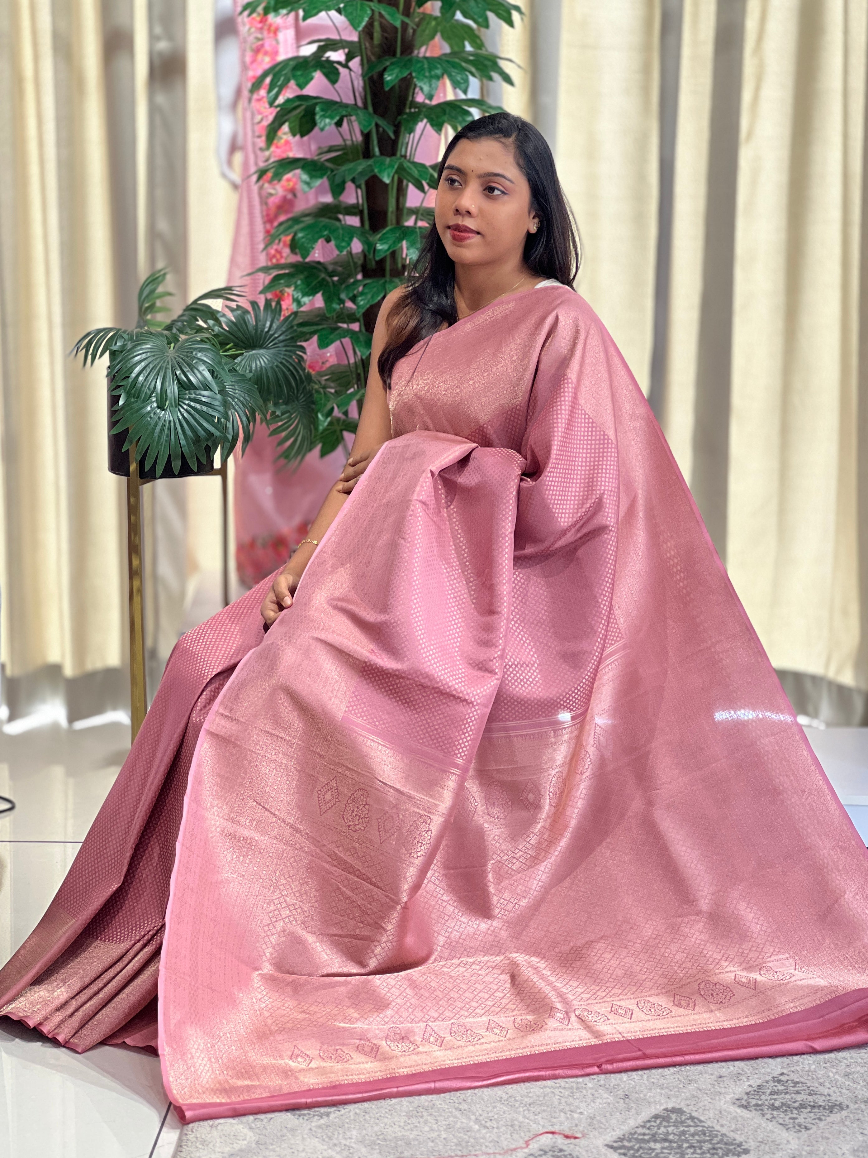 Jacquard Weaved Semi Silk Saree | PST126