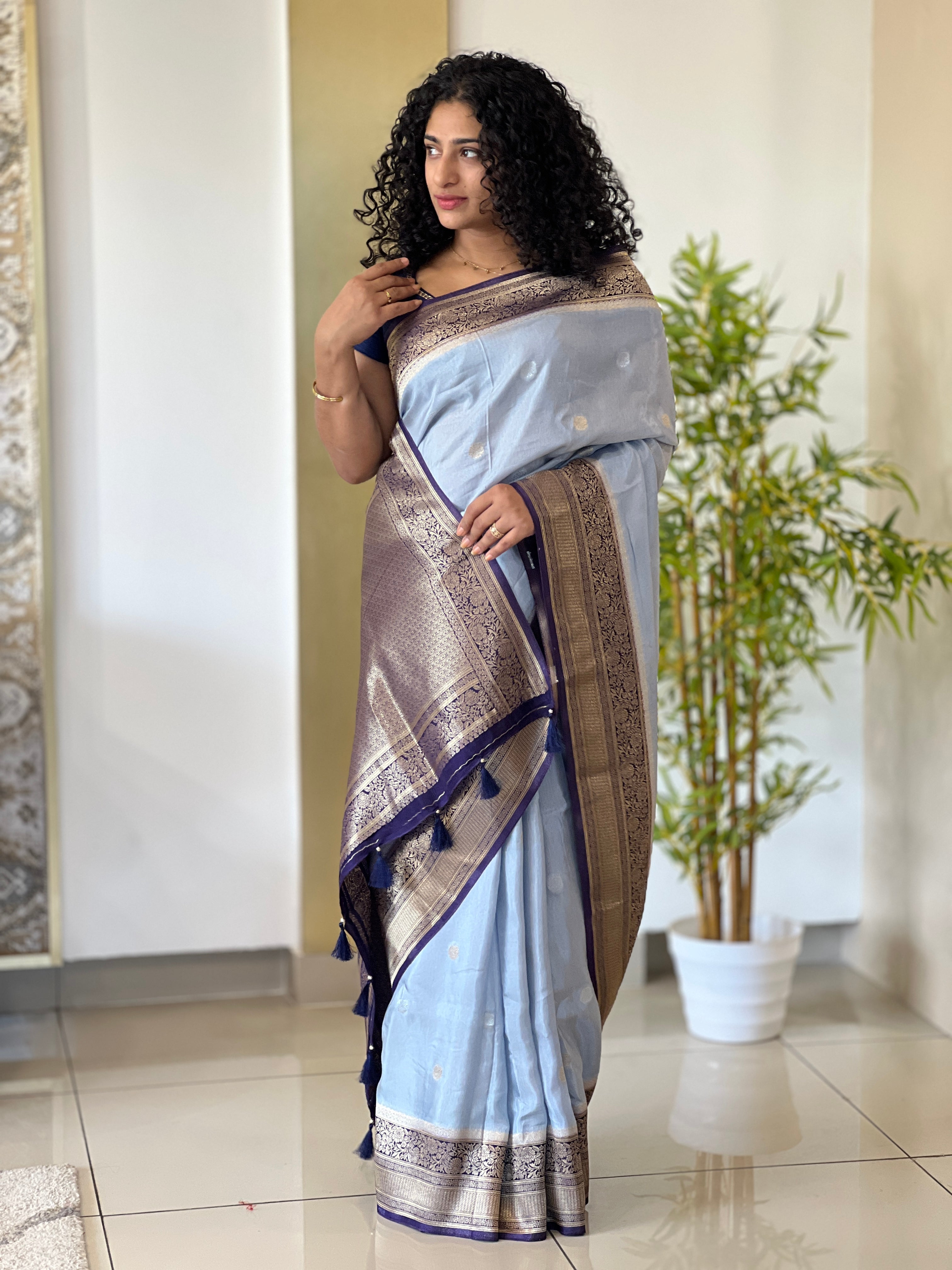 Banarasi Weaved Semi Tussar Saree | NN191