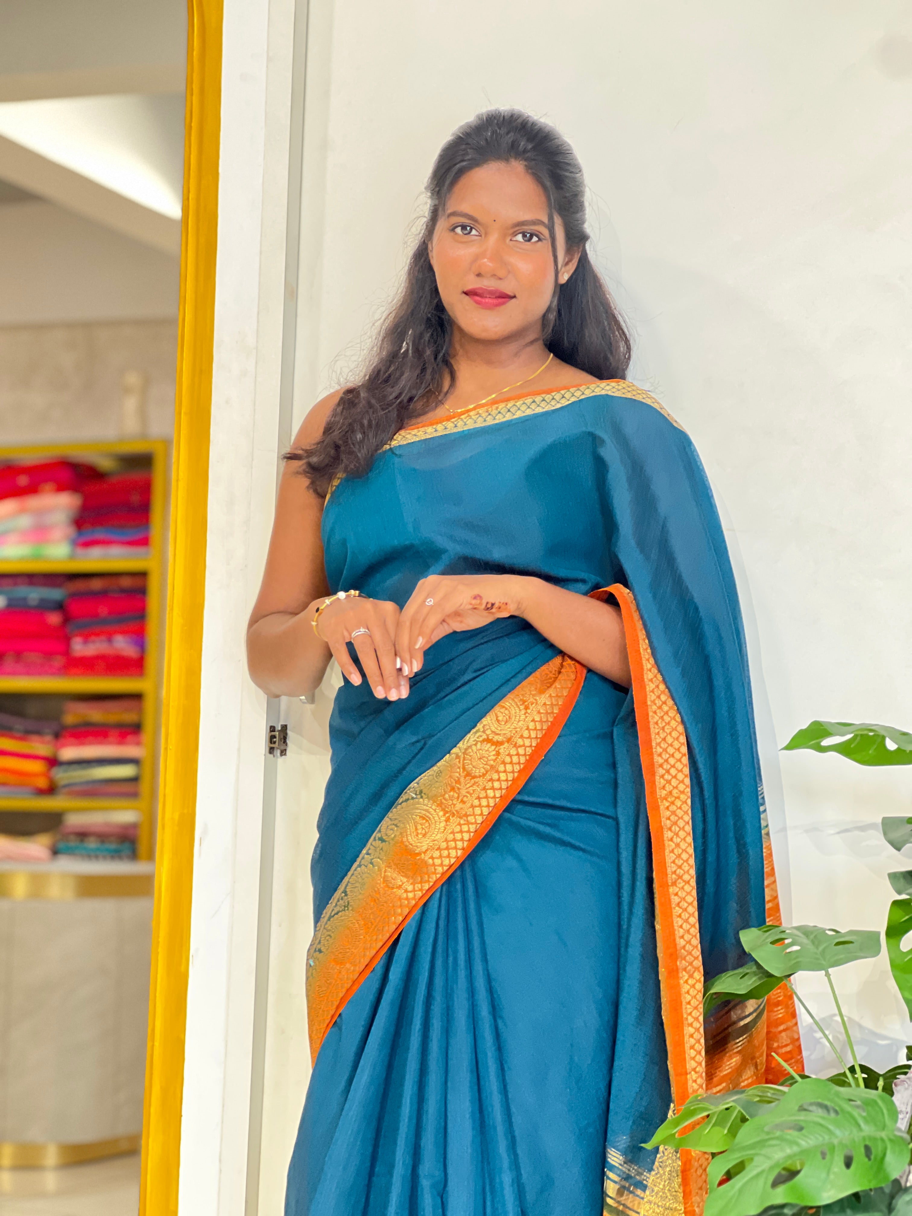 Zari Weaving Border Pattern Cotton Silk Saree | ZSS339