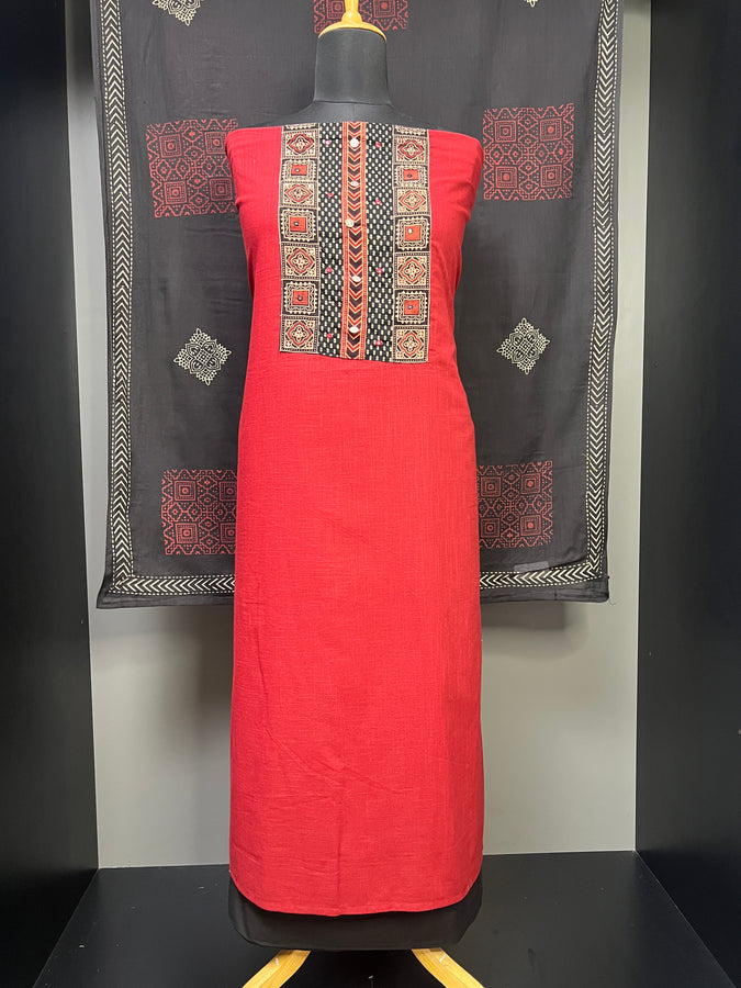 Print With Mirror Detailed Cotton Salwar Set | DE105