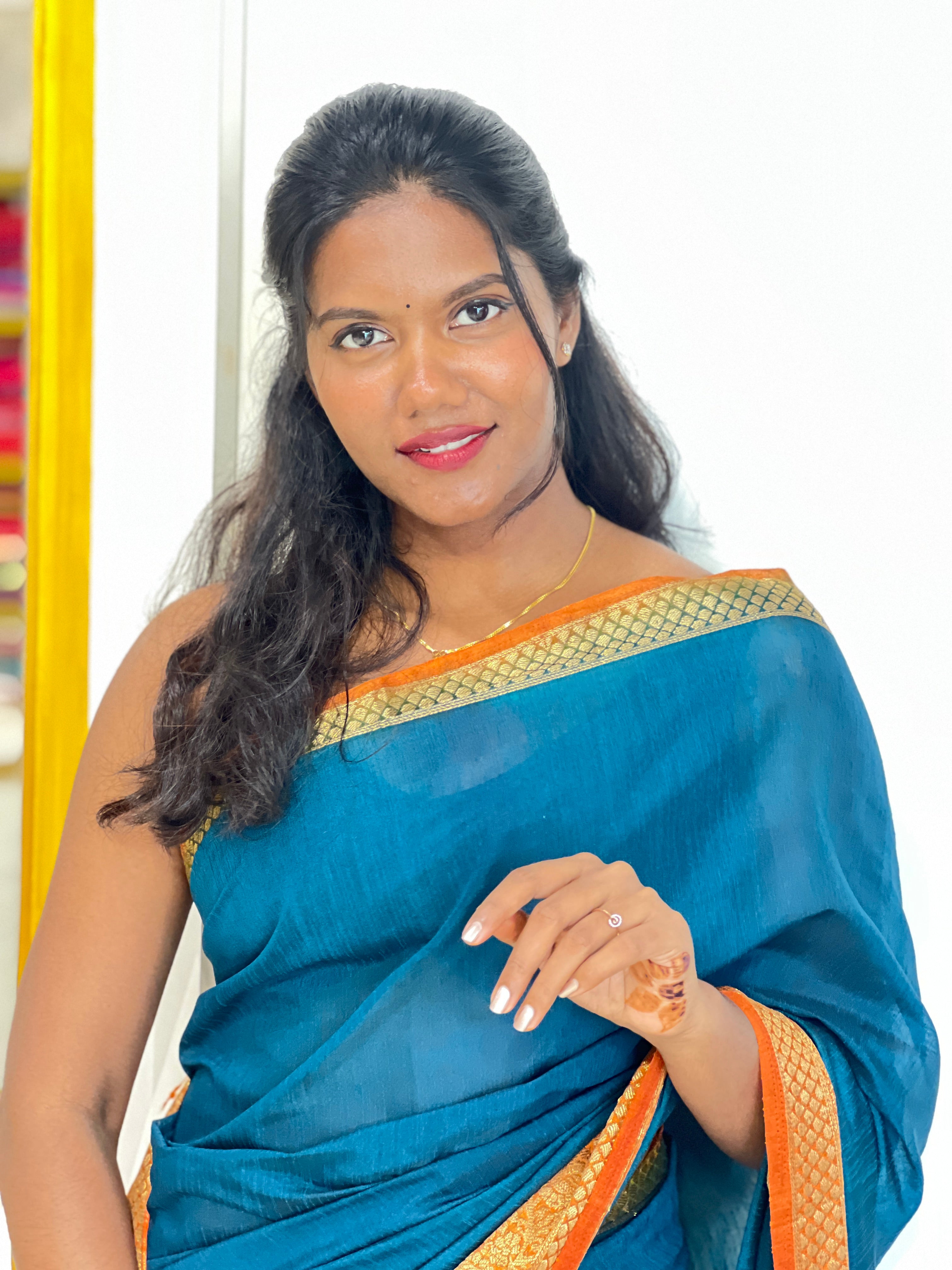 Zari Weaving Border Pattern Cotton Silk Saree | ZSS339