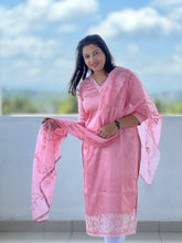Point Embroidered Semi Tussar Salwar Set | SUN408
