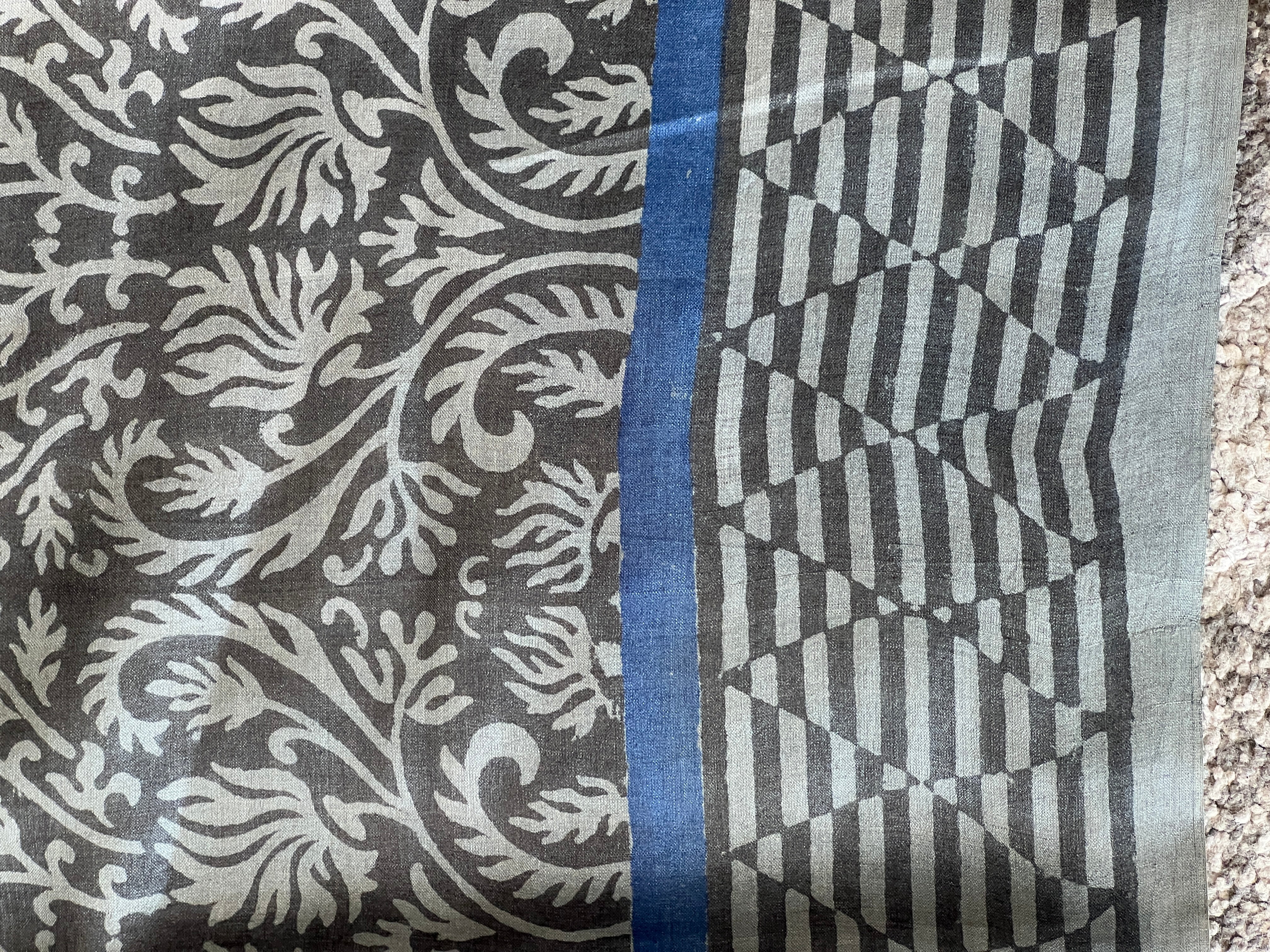 Block Printed Pattern Tussar Saree | MNH392