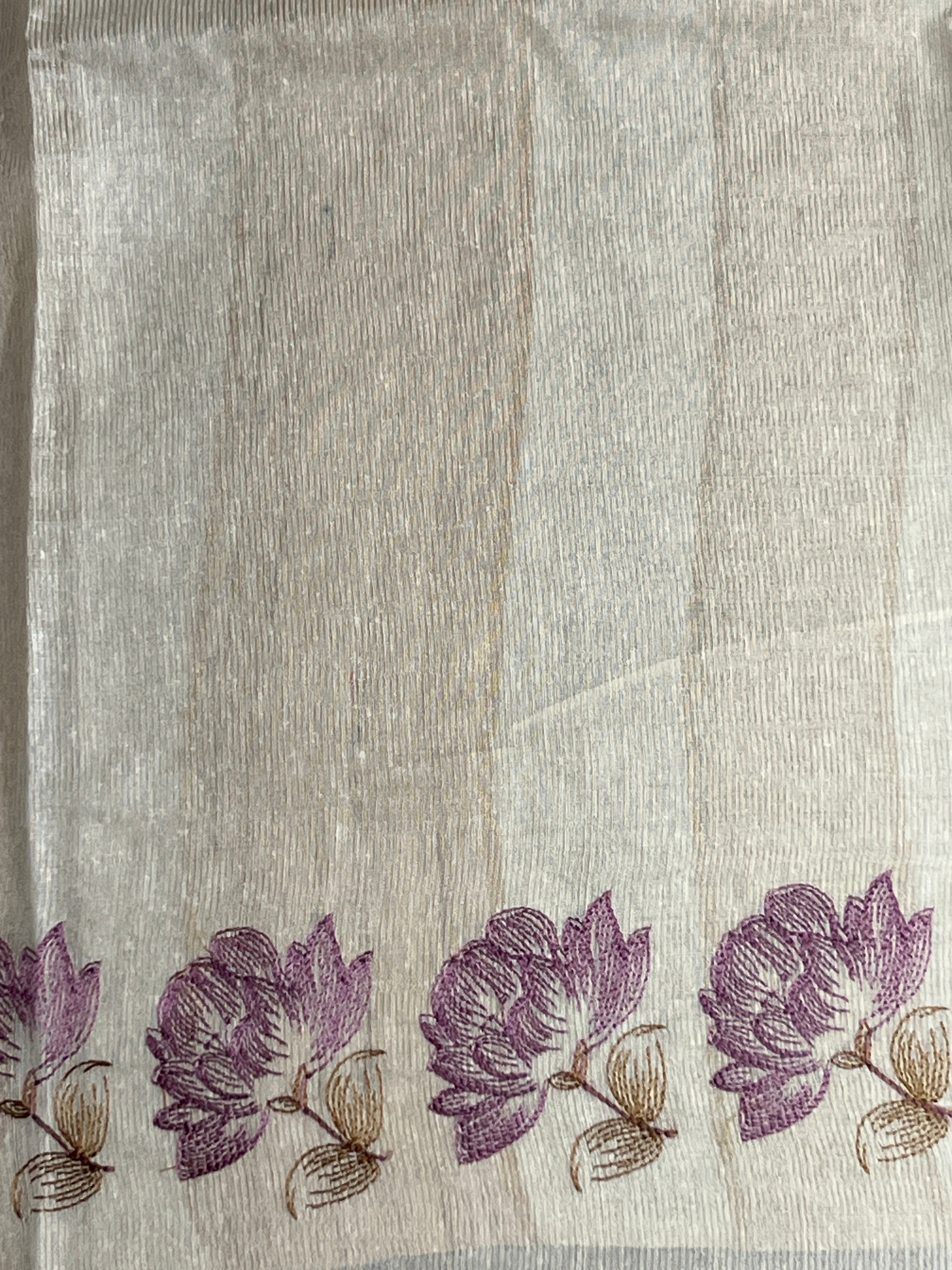 Floral Embroidery Detailed Tussar Saree | HS1305