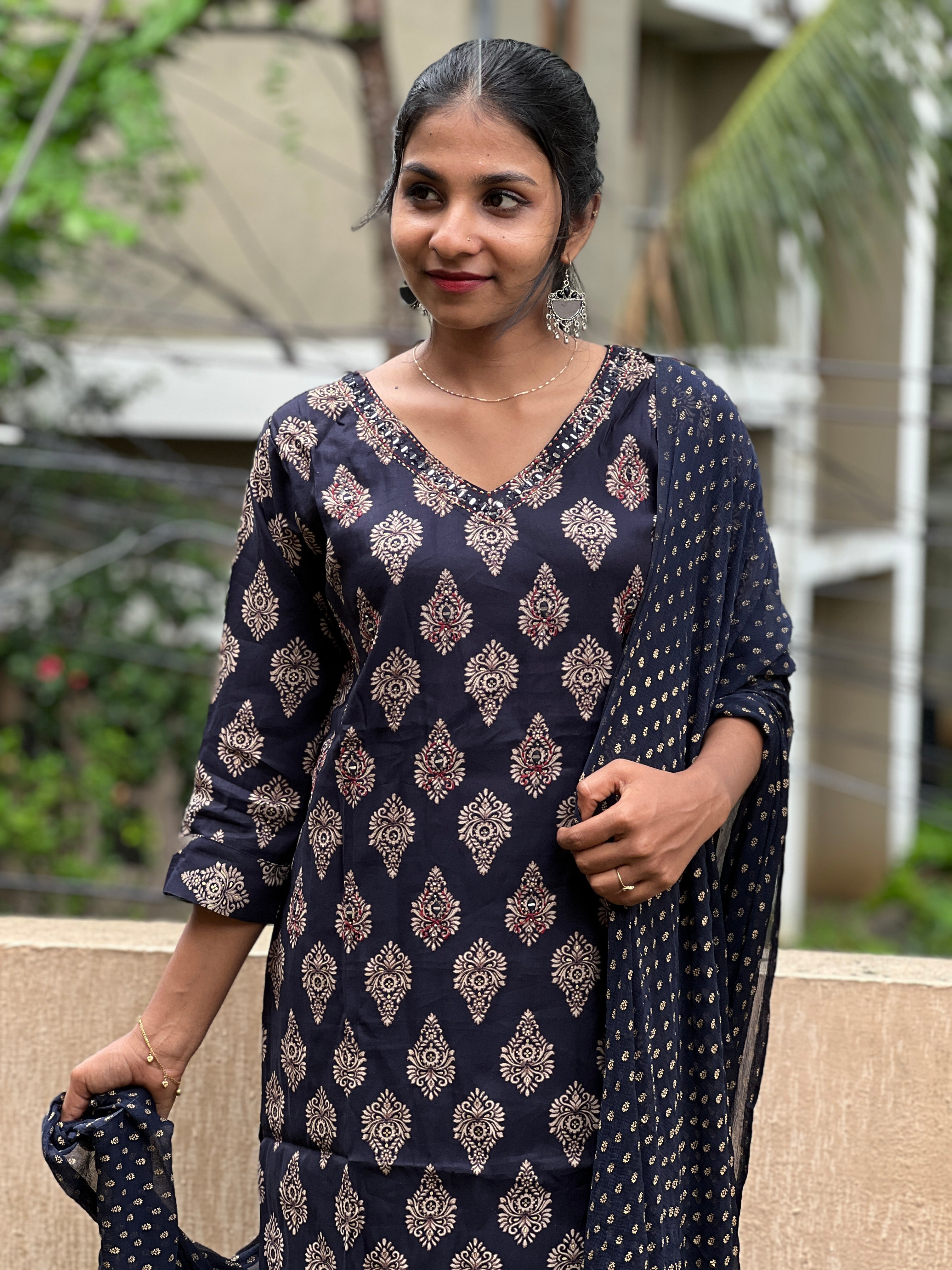 Traditional Jaipuri Printed Muslin Finish Kurta Set | FW149