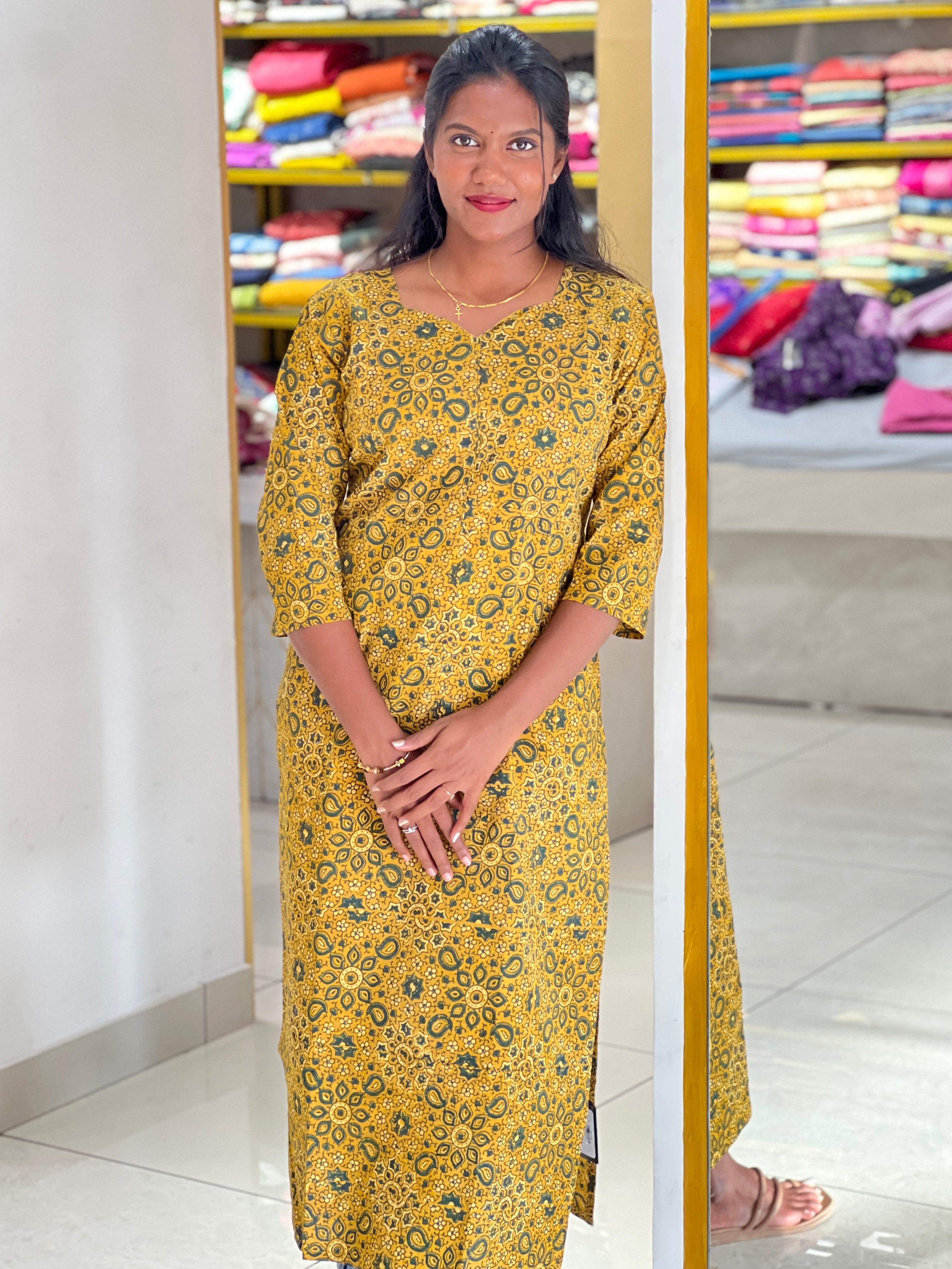 Printed Pattern Cotton Kurta | RMLA389
