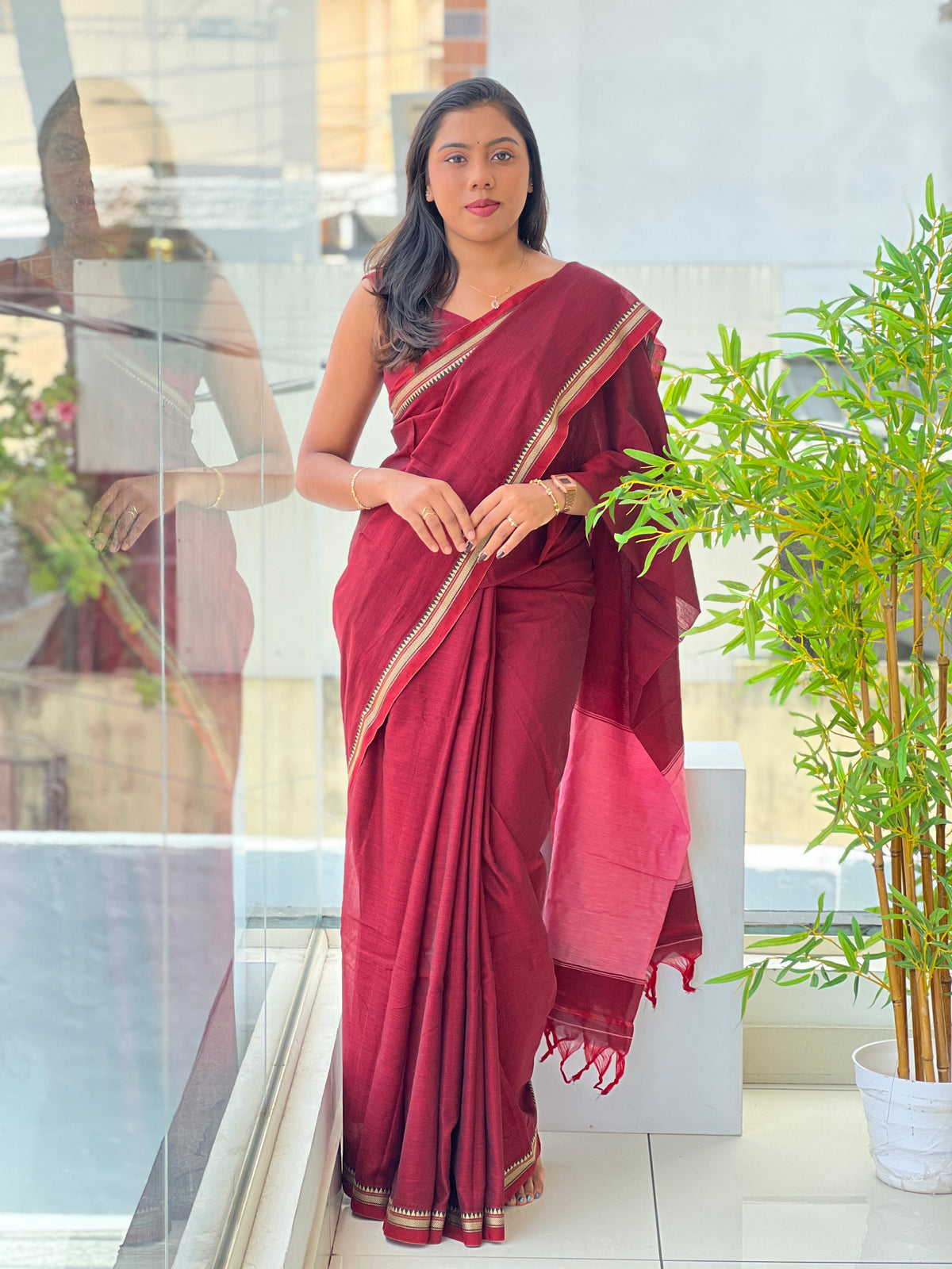 Traditional Narayanpet Mercerized Cotton Saree | GAS120