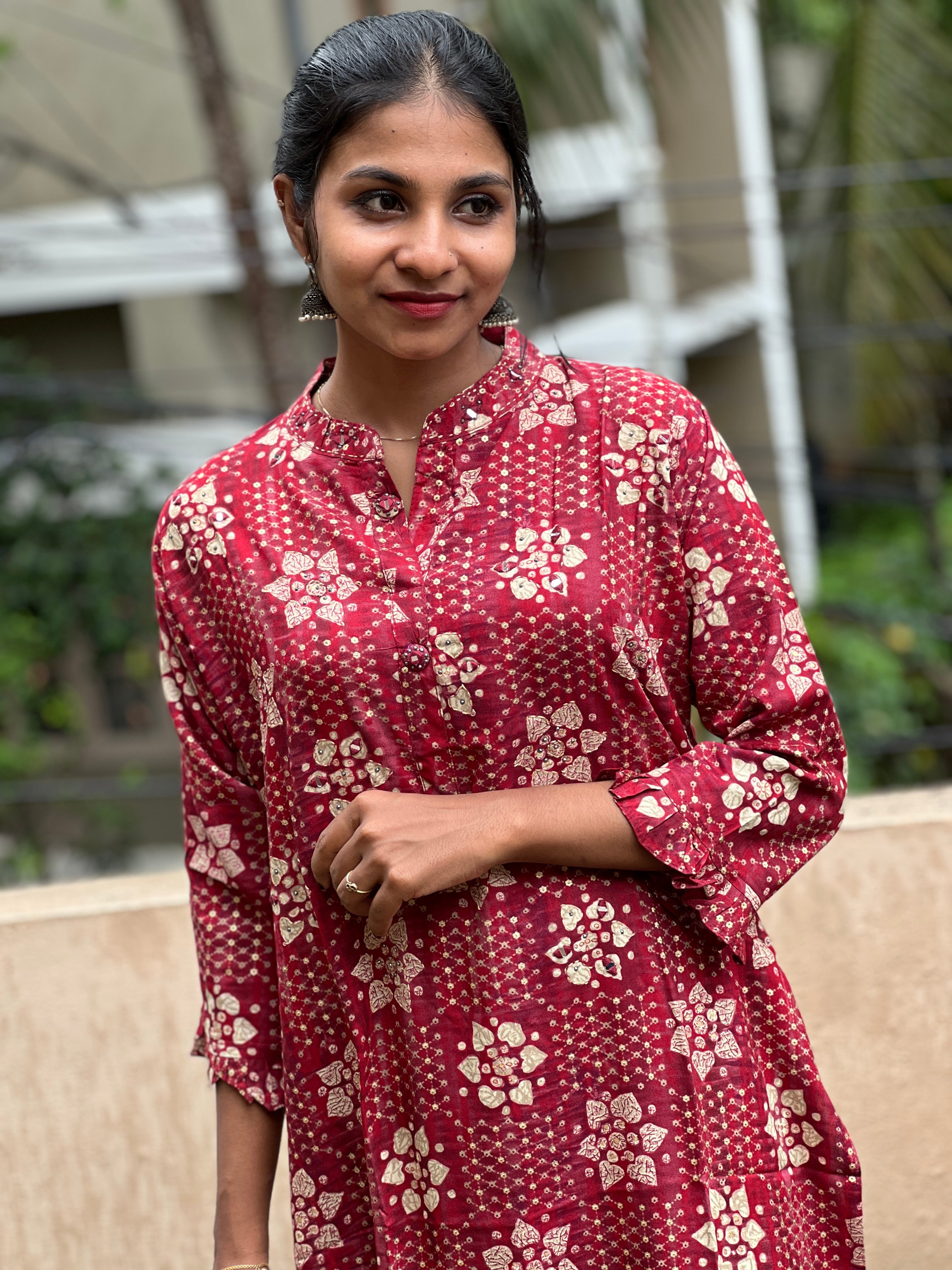 Foil Printed Muslin Kurta | FW123
