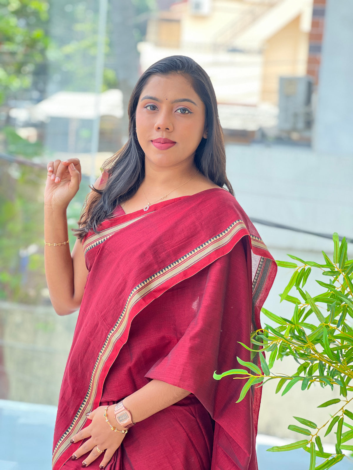Traditional Narayanpet Mercerized Cotton Saree | GAS120