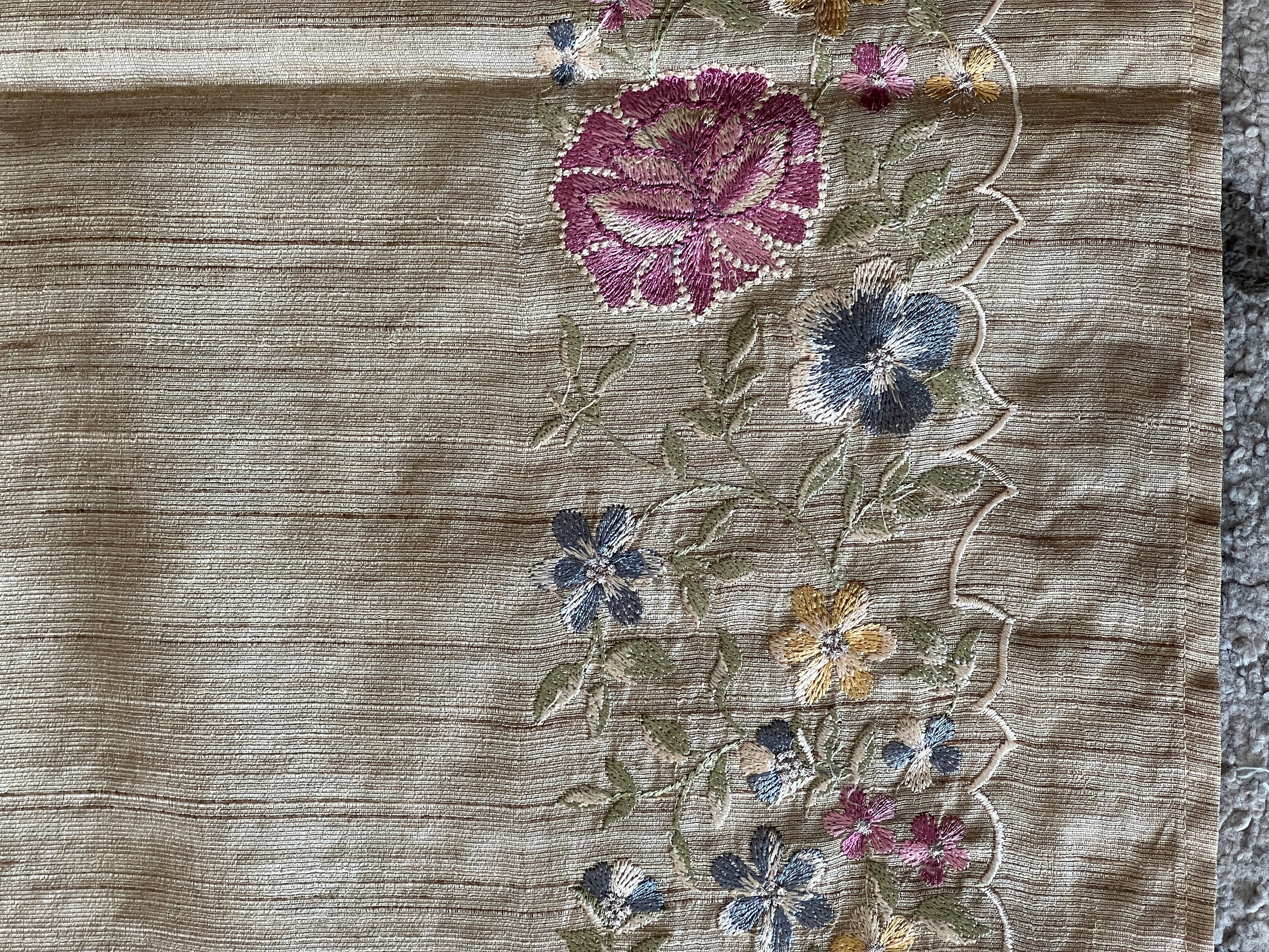 Machine Embroidery Semi Tussar Saree | DVS204
