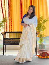 Zari Stripe With Butta Weaved Banarasi Silk Saree | NN344