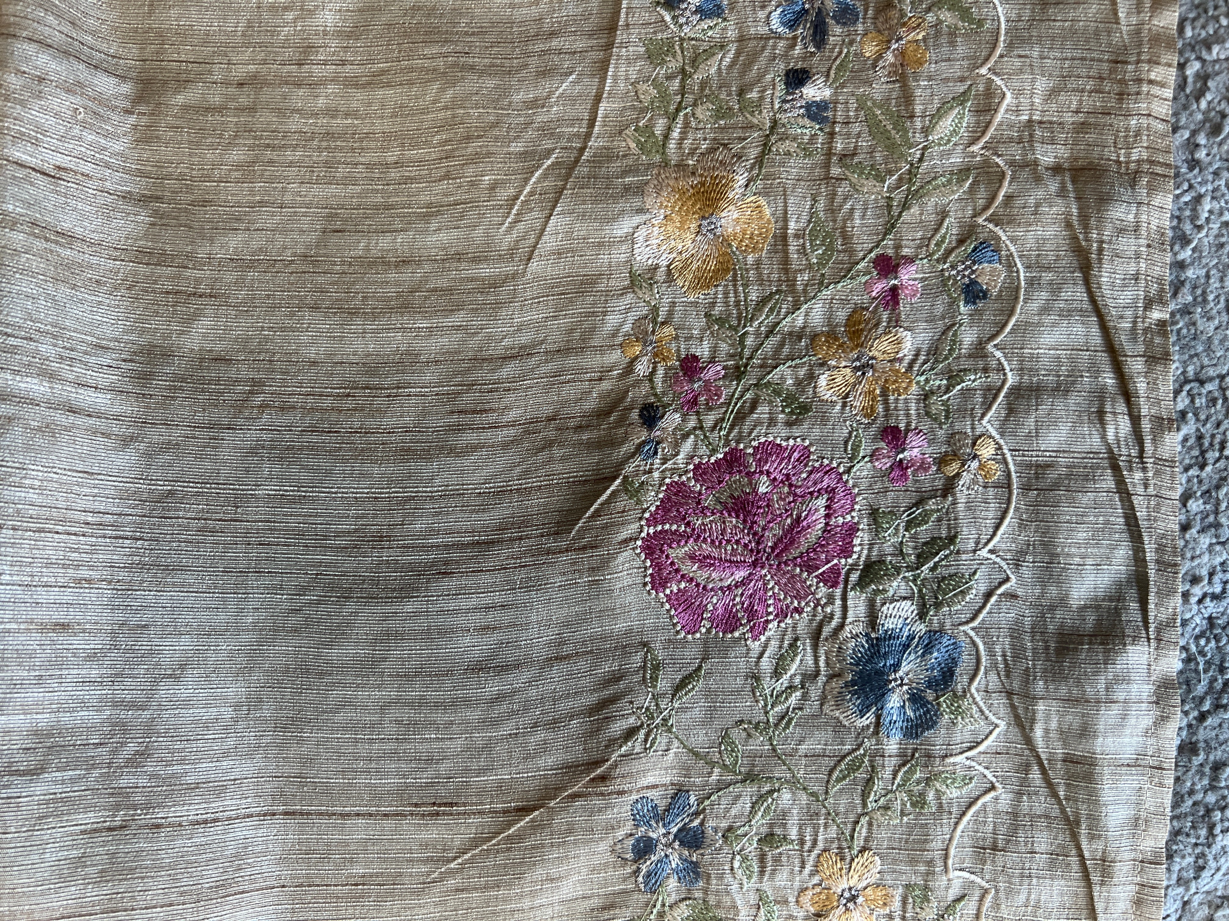 Machine Embroidery Semi Tussar Saree | DVS205