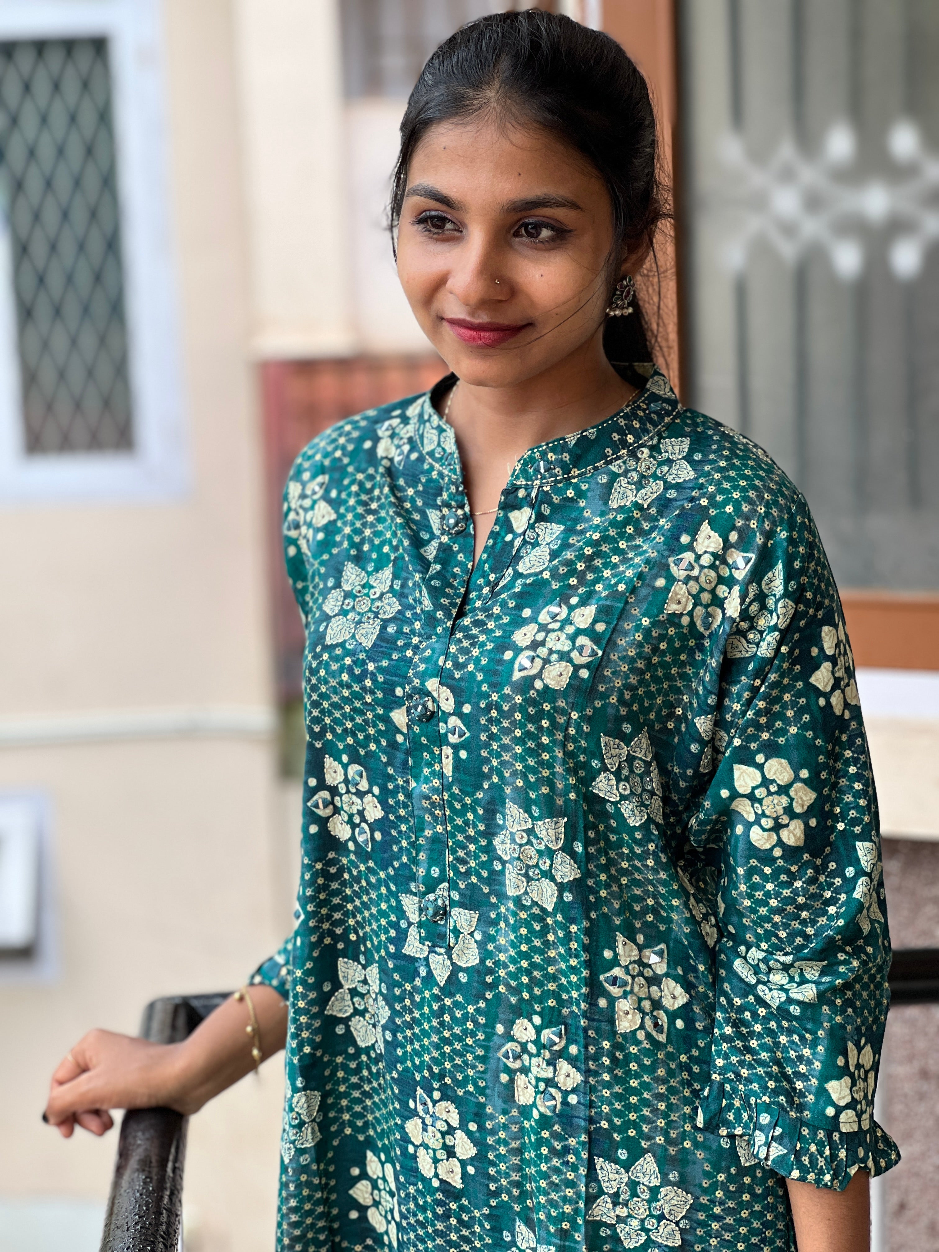 Foil Printed Muslin Kurta | FW123