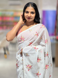 Multi-Color Floral Embroidered Kota Saree | BLD1172