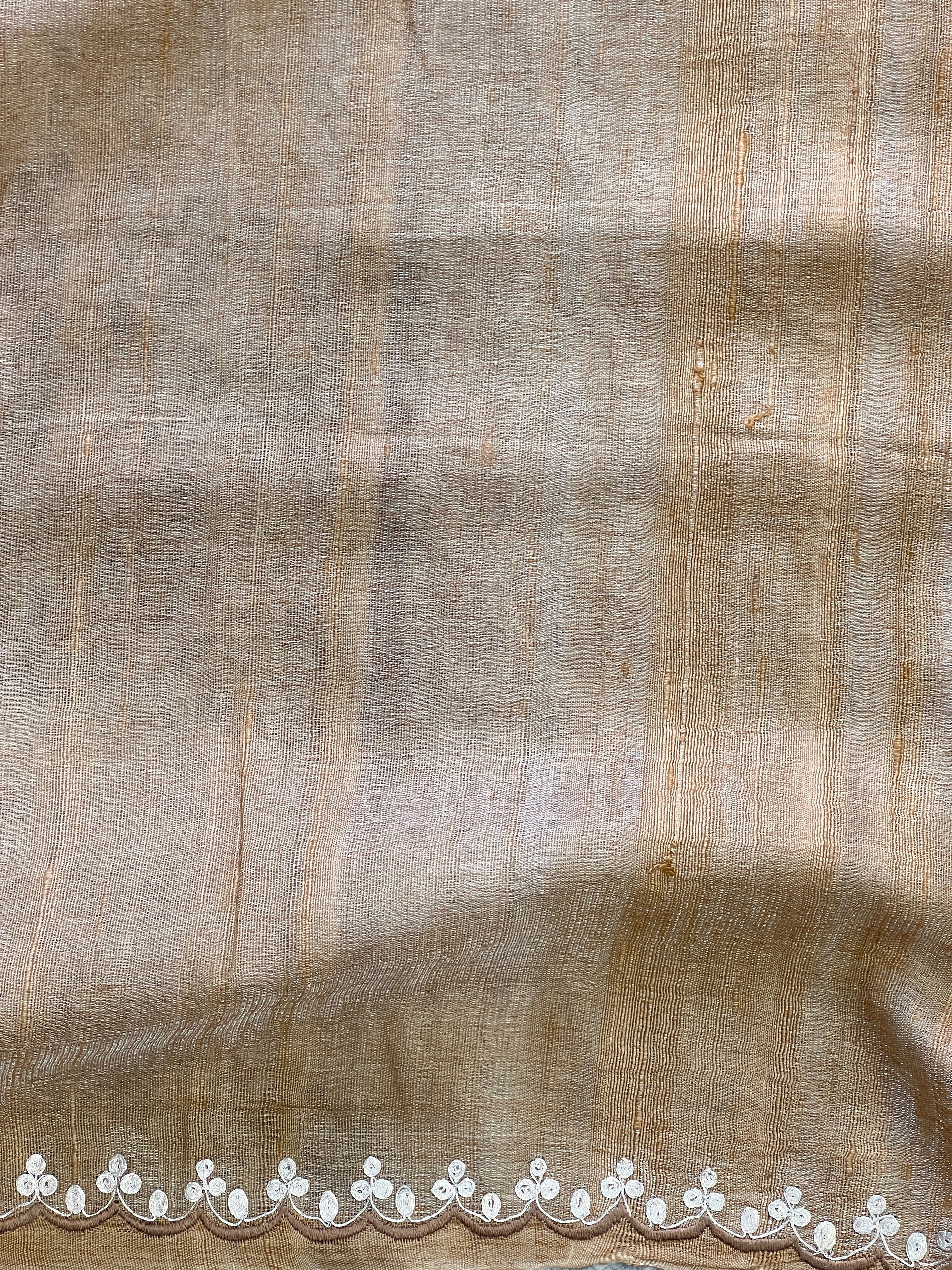 Floral Cross Stitch Embroidery Crushed Organza Saree | RGD977R