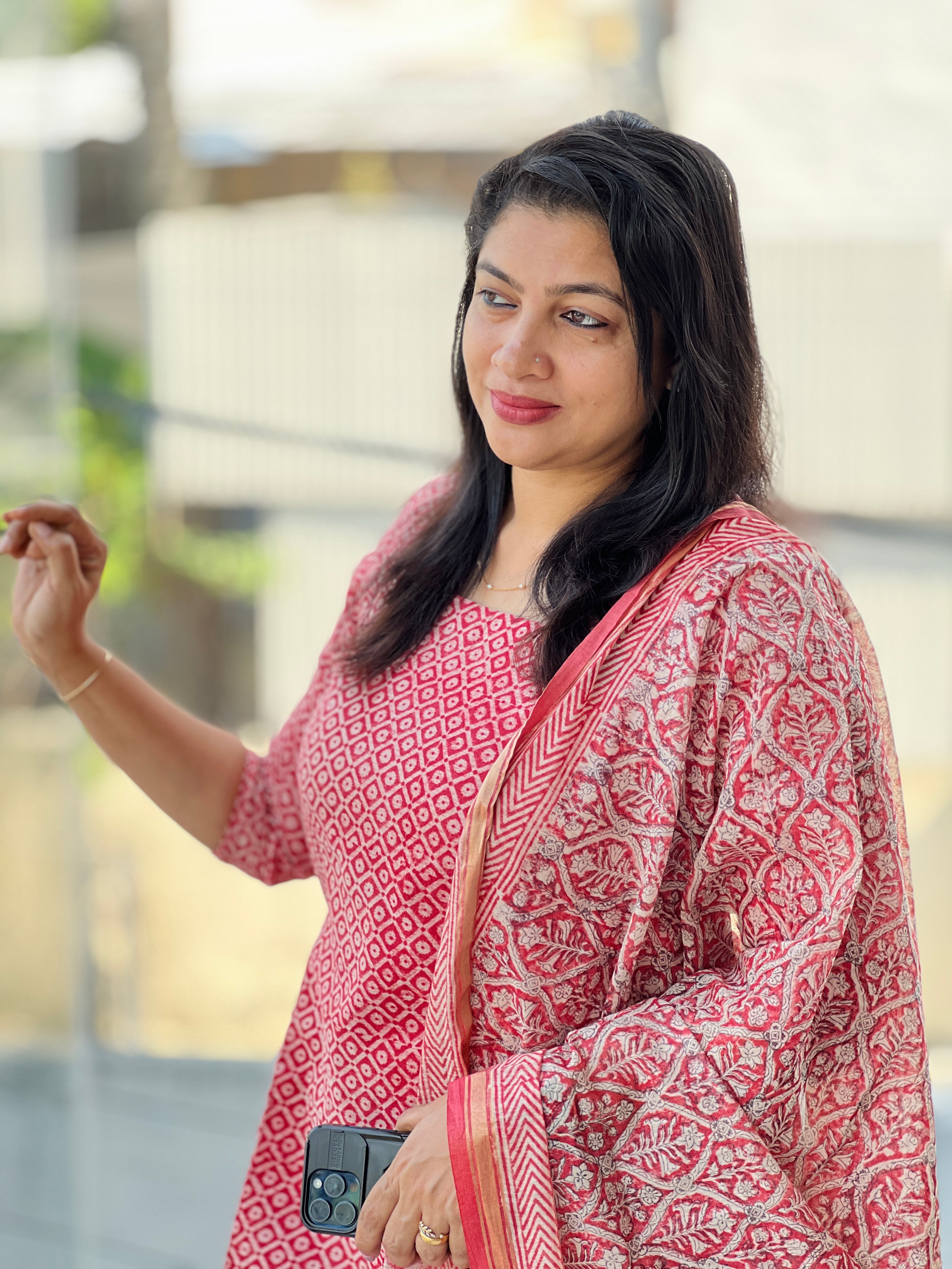 Screen Printed Chanderi Salwar Set | SSC107