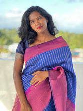 Traditional Zari Woven Stripe Patterned Semi Silk Saree | SRK104