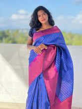 Traditional Zari Woven Stripe Patterned Semi Silk Saree | SRK104
