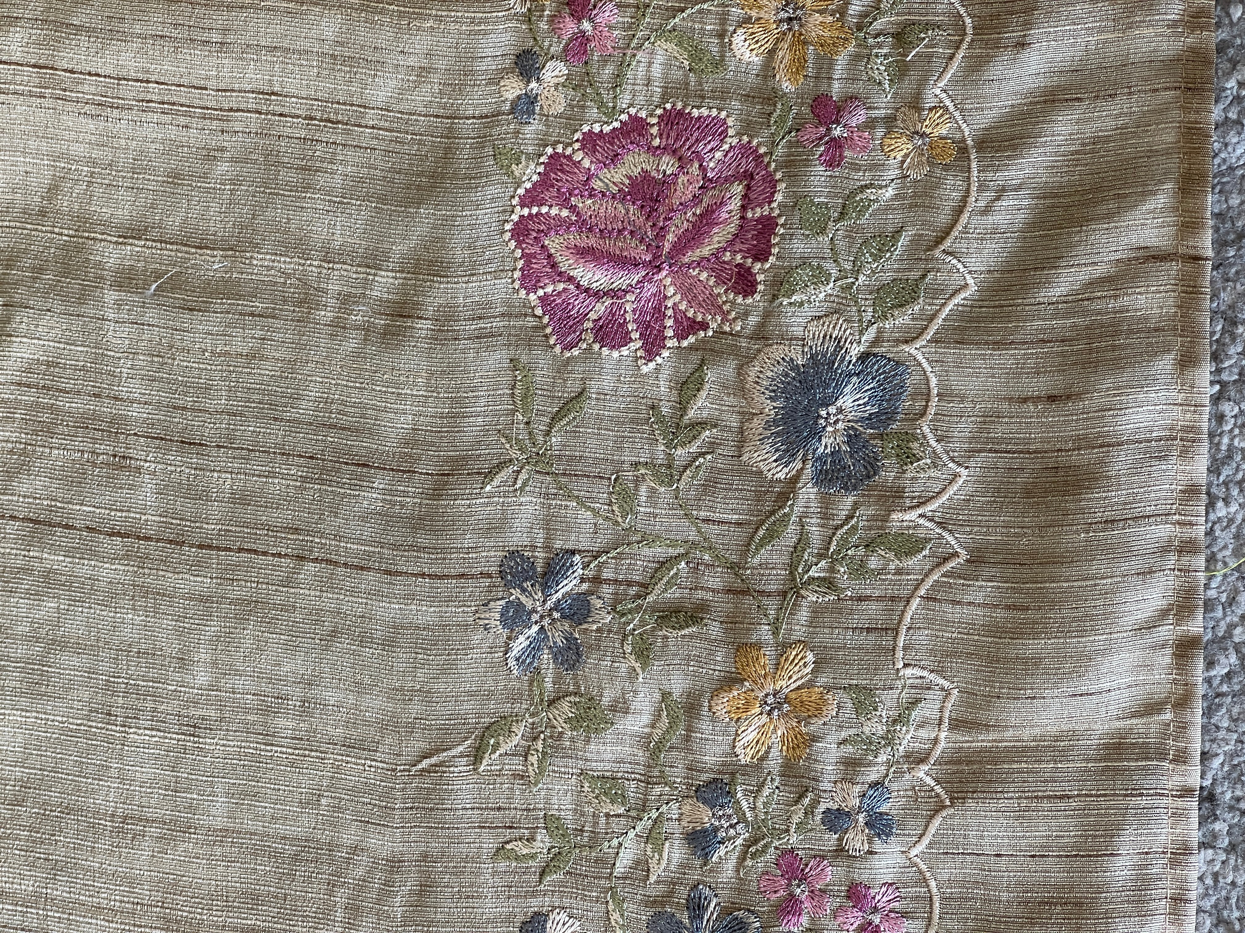 Machine Embroidery Semi Tussar Saree | DVS203