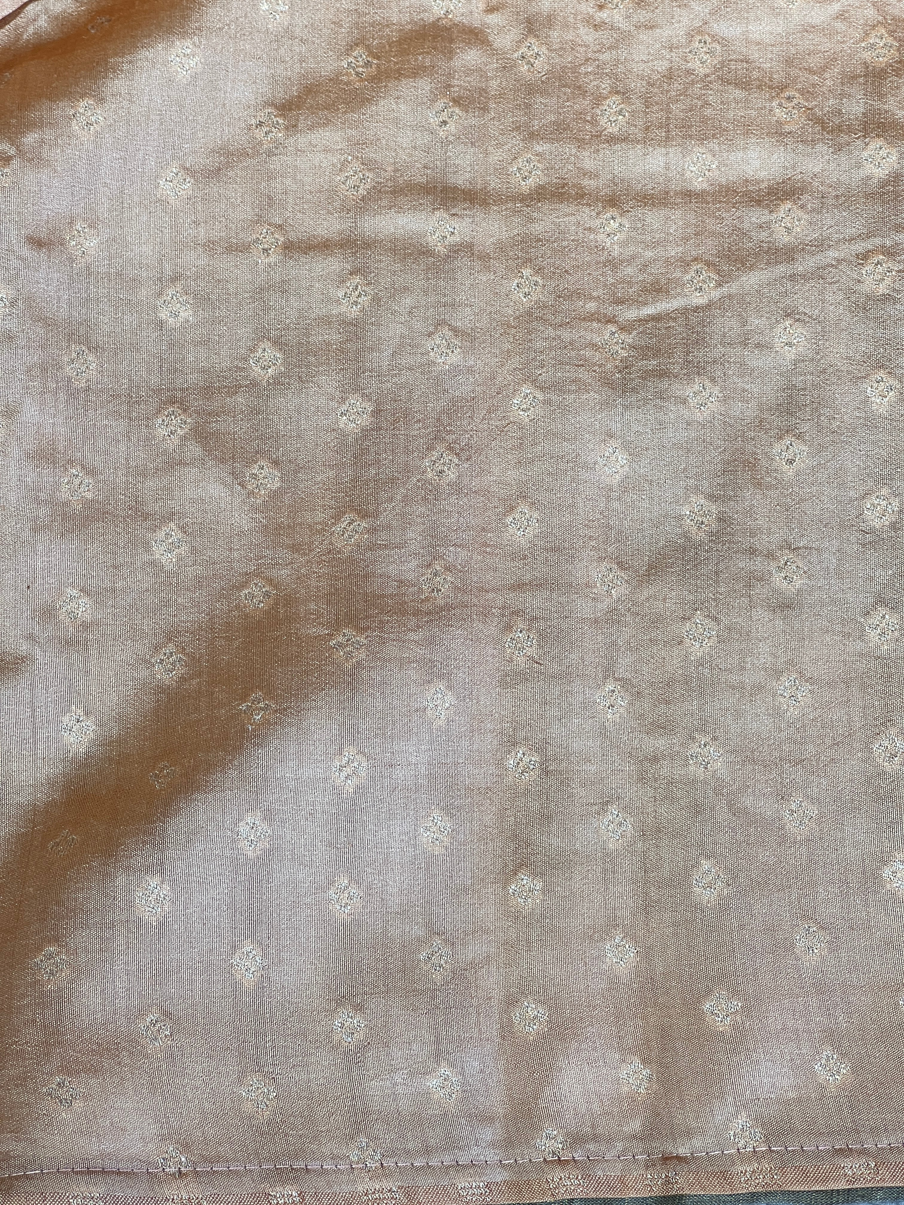 Floral Cross Stitch Embroidery Crushed Shimmer Organza Saree | RGD987R