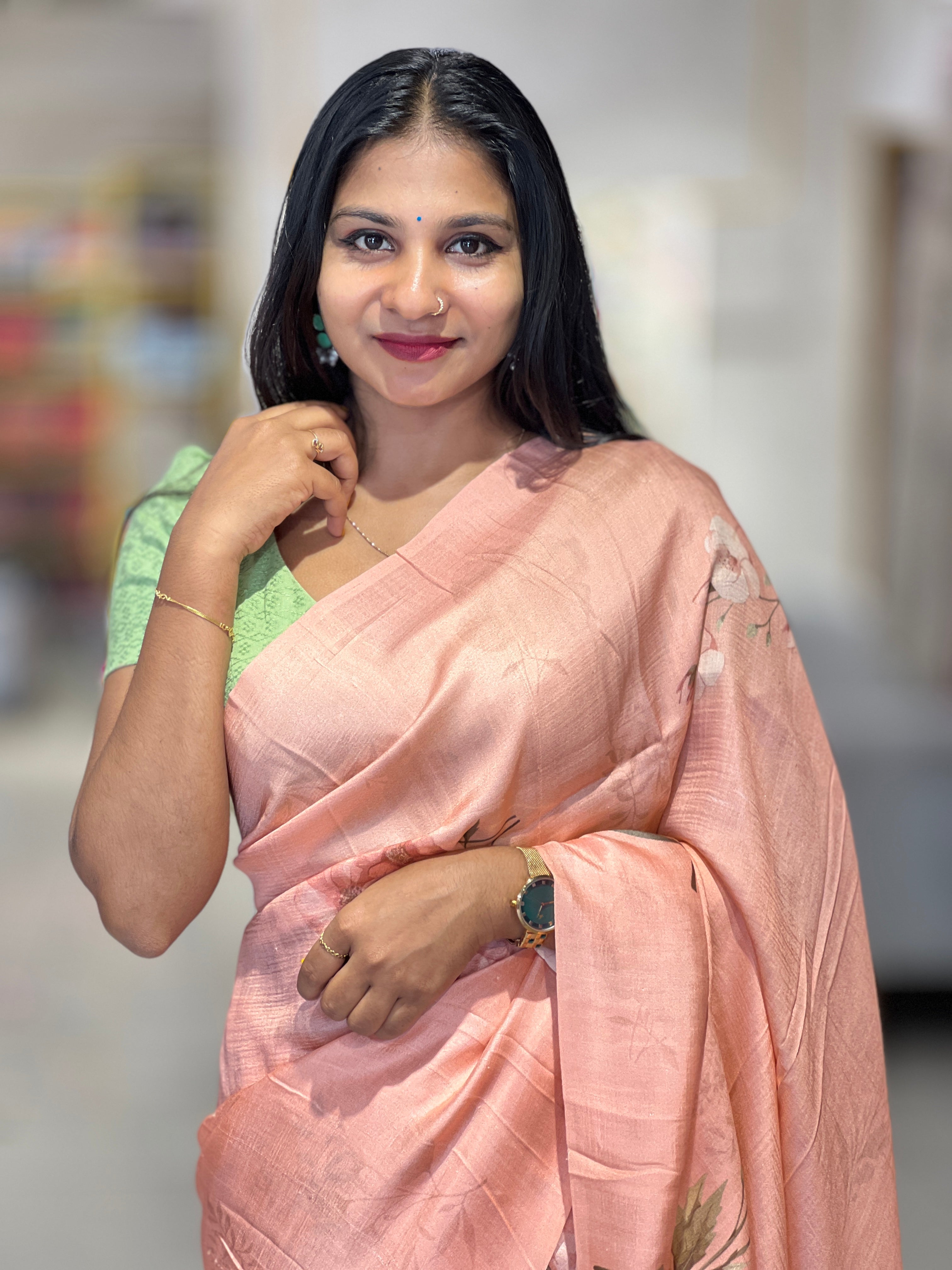 Floral Pattern Pure Silk Saree |  SBS1237