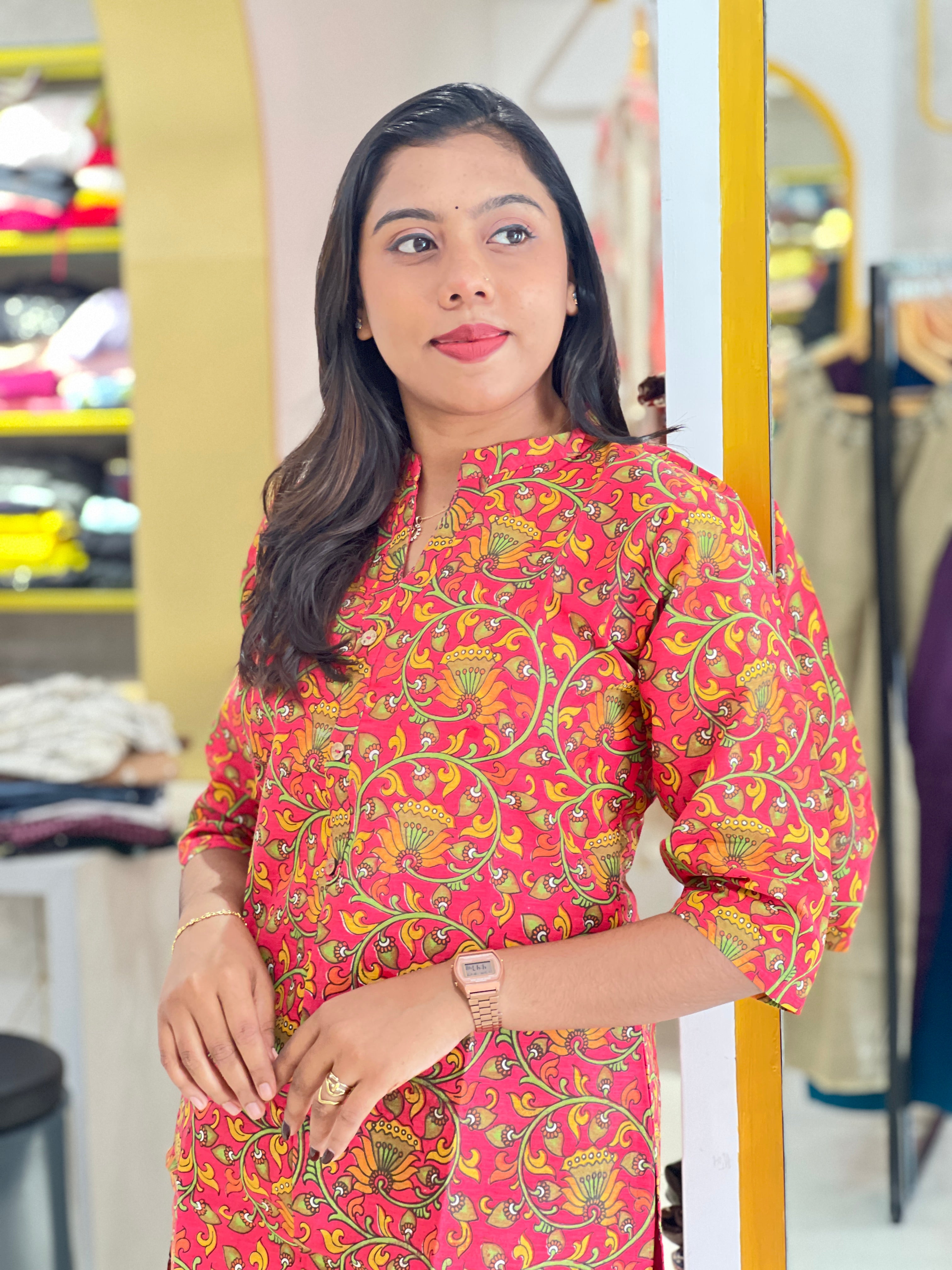 Floral Printed Pattern Cotton Kurta | RMLA371
