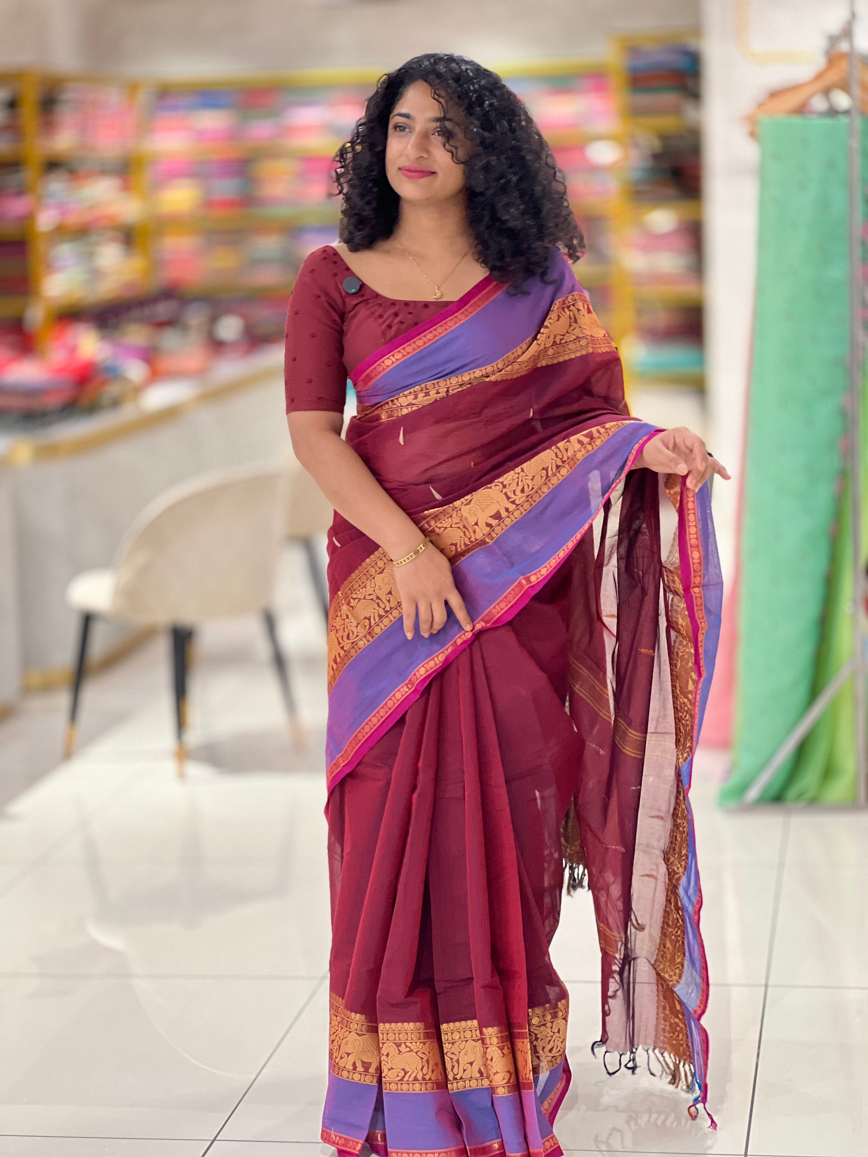 Traditional Kanchi Cotton Saree | VR183