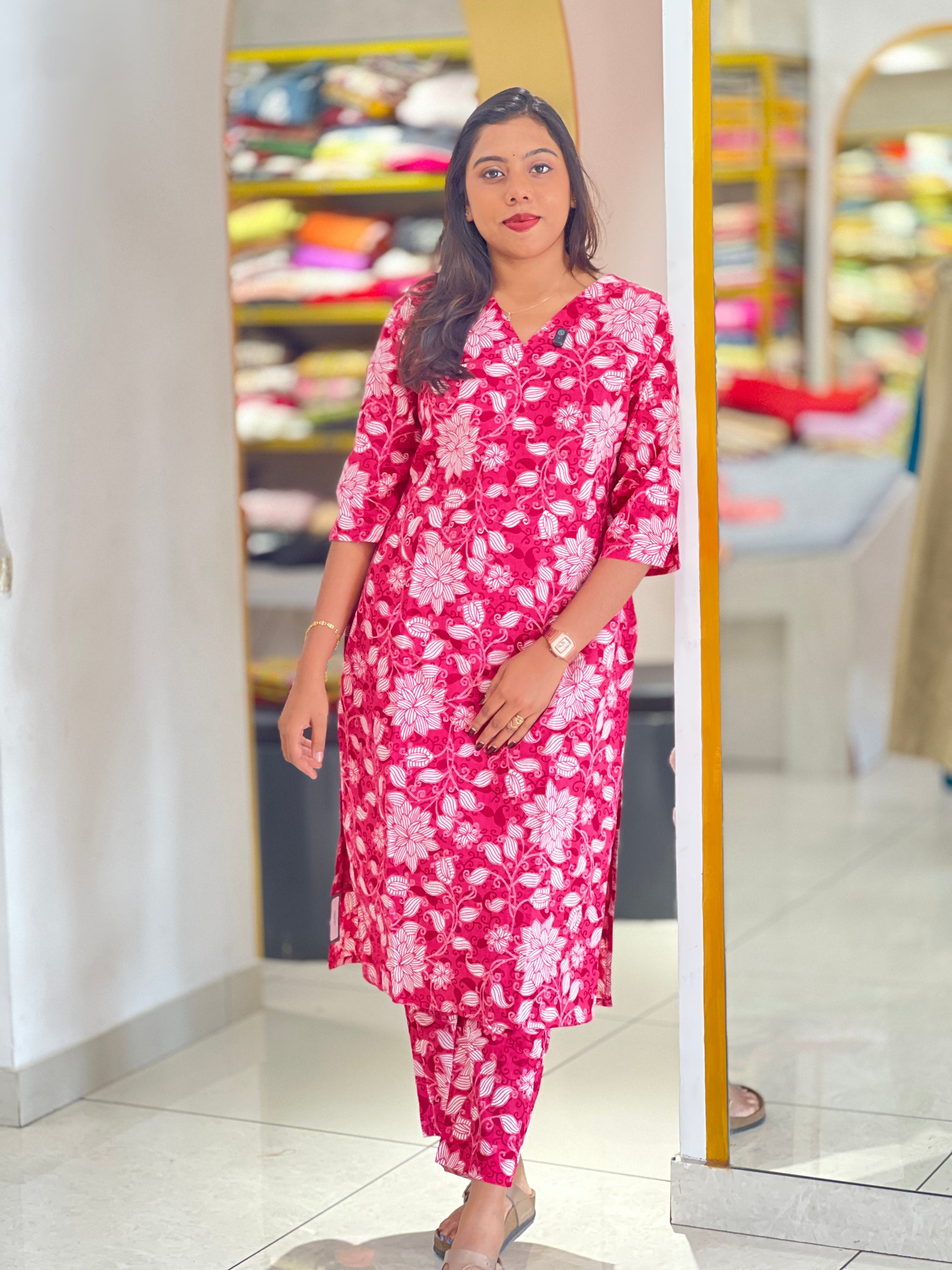 Floral Printed Pattern Cord Set | VSI192