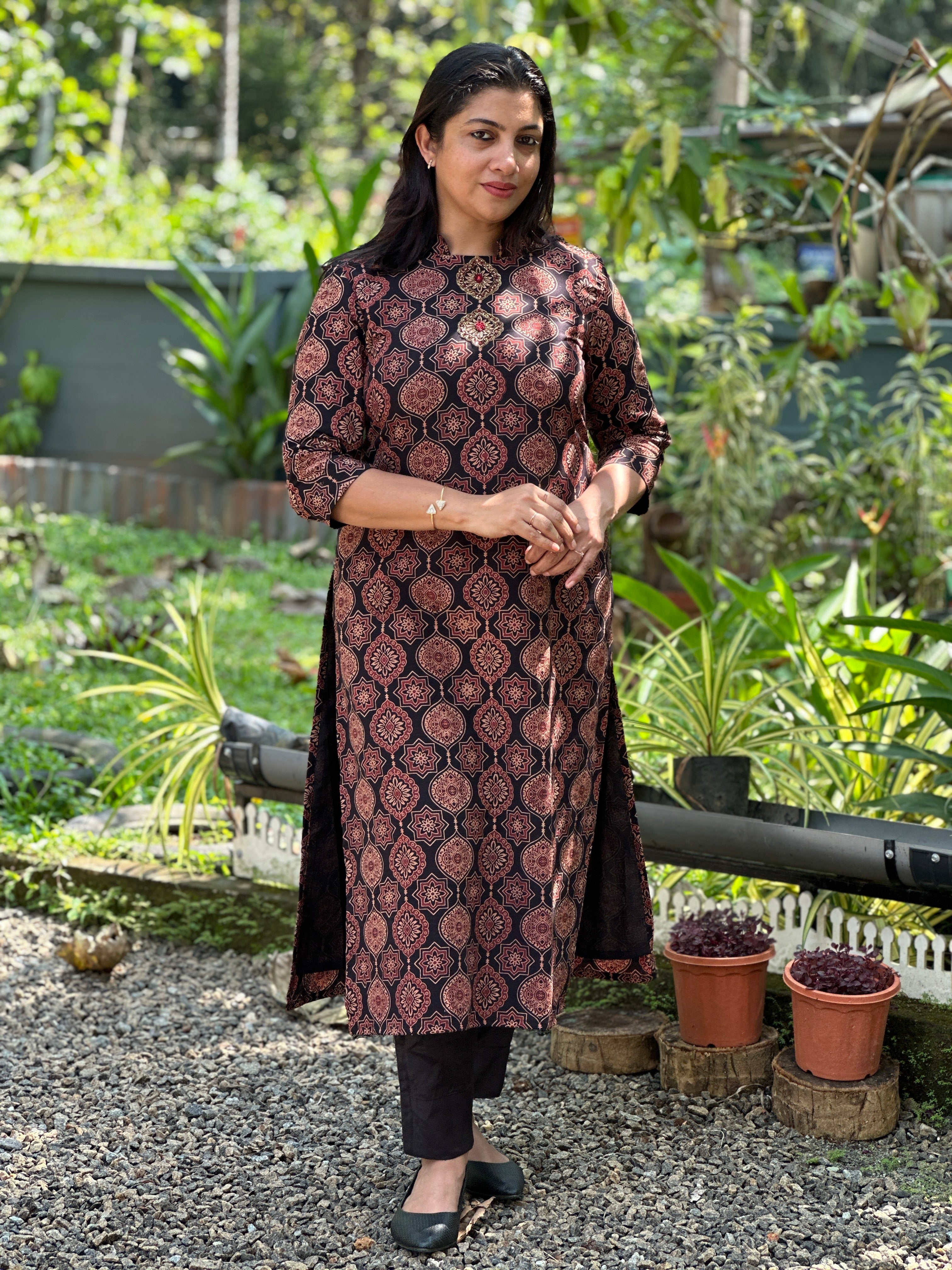 Hand Embroidery Yoke Design Cotton Kurta Material | DN714