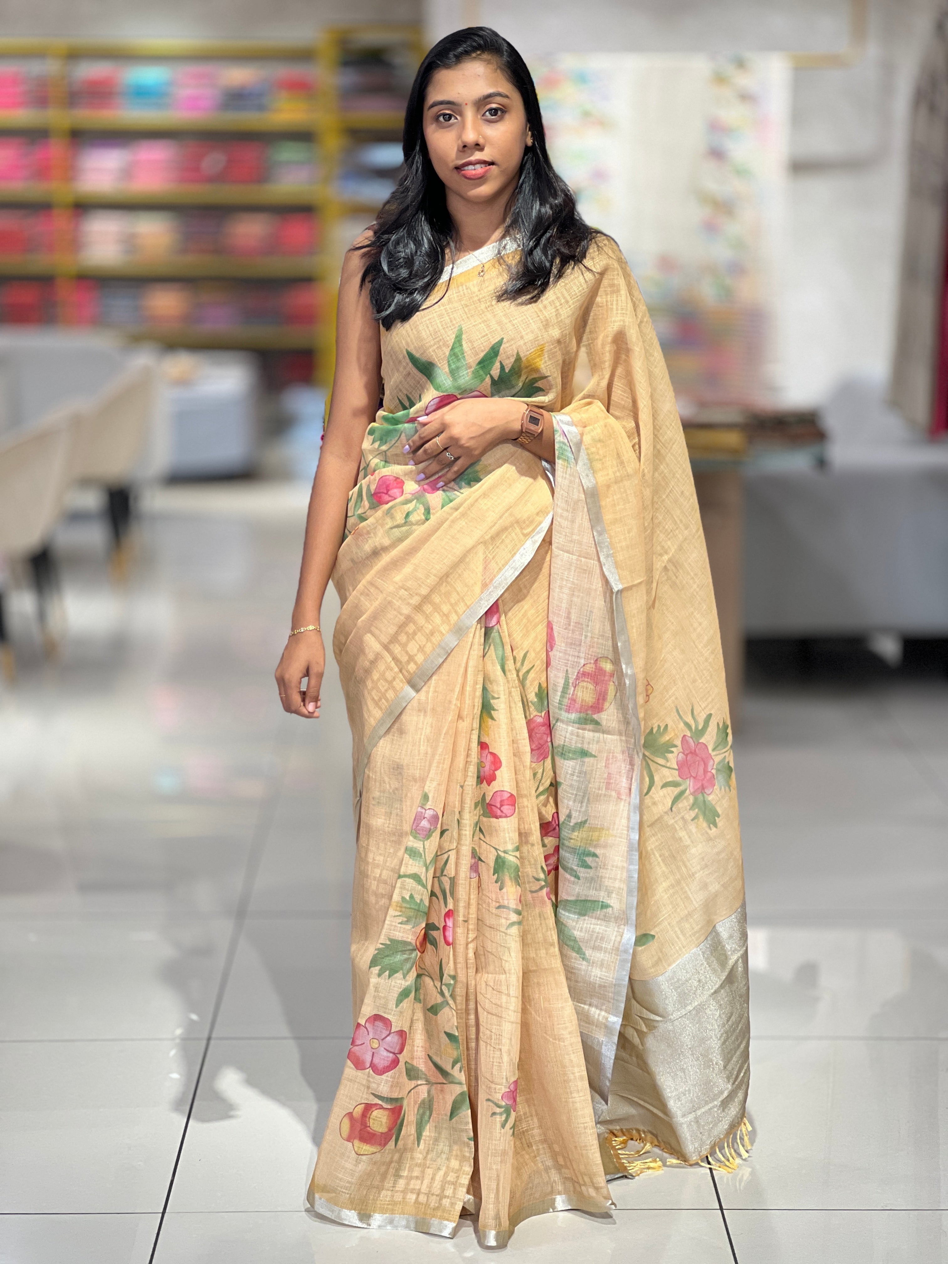 Floral Embroidery Detailed Kota Saree | SSN145