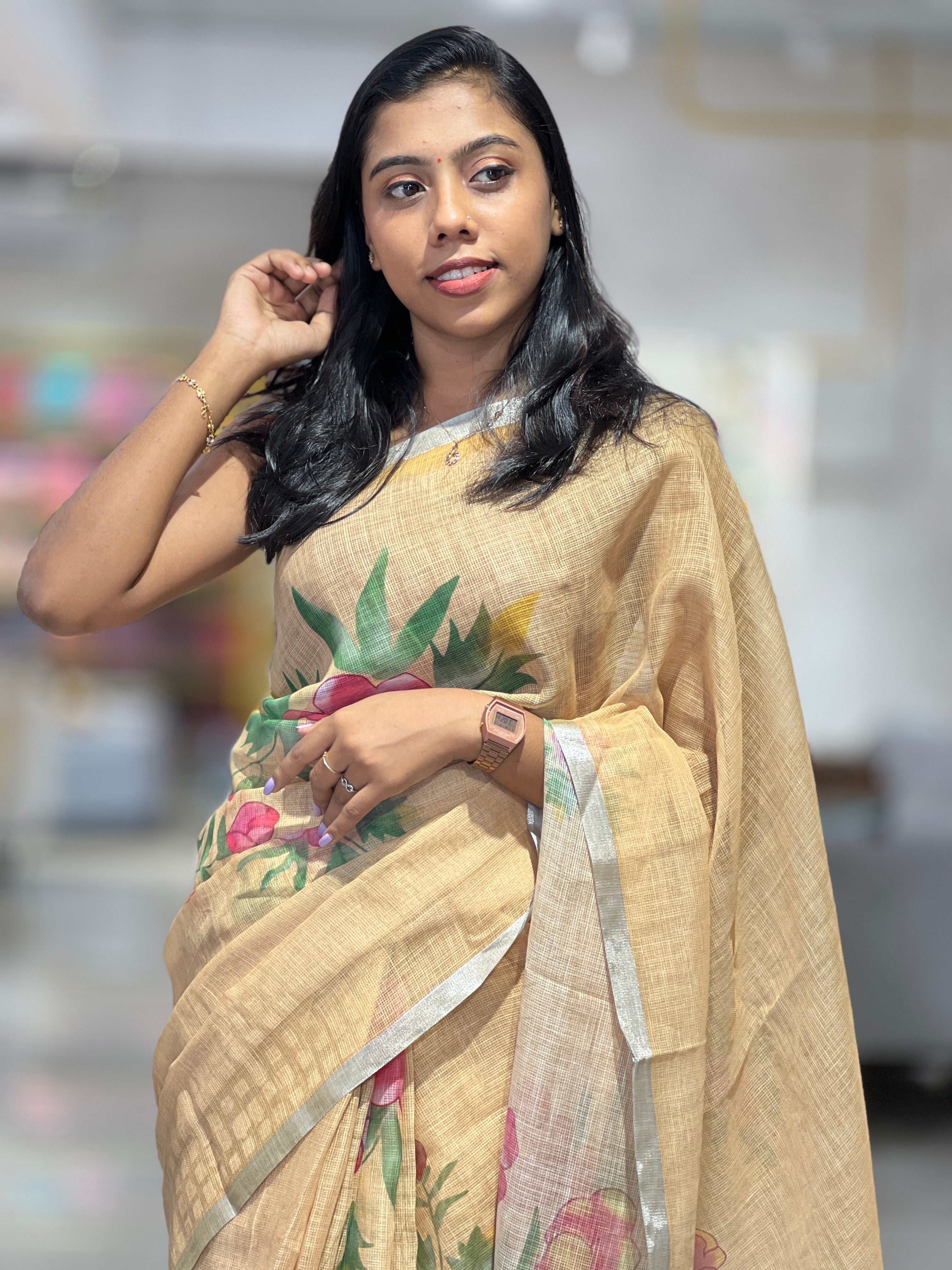 Floral Embroidery Detailed Kota Saree | SSN145