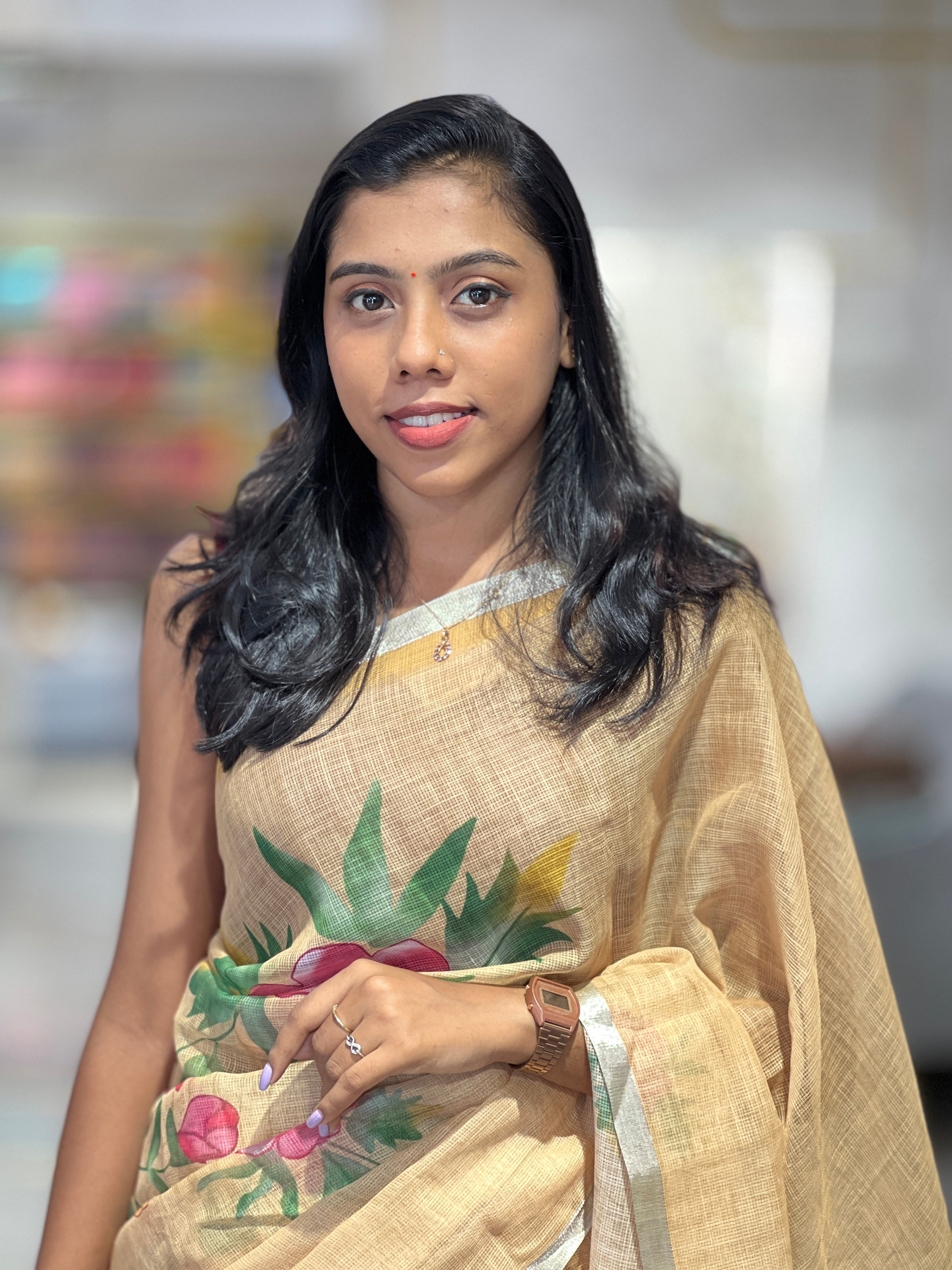 Floral Embroidery Detailed Kota Saree | SSN145