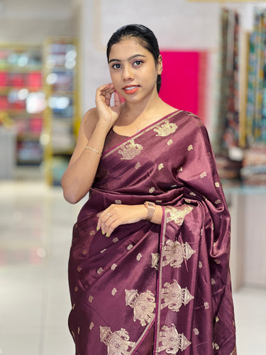 Traditional Elephant Patterned Banarasi Silk Saree | SSN188