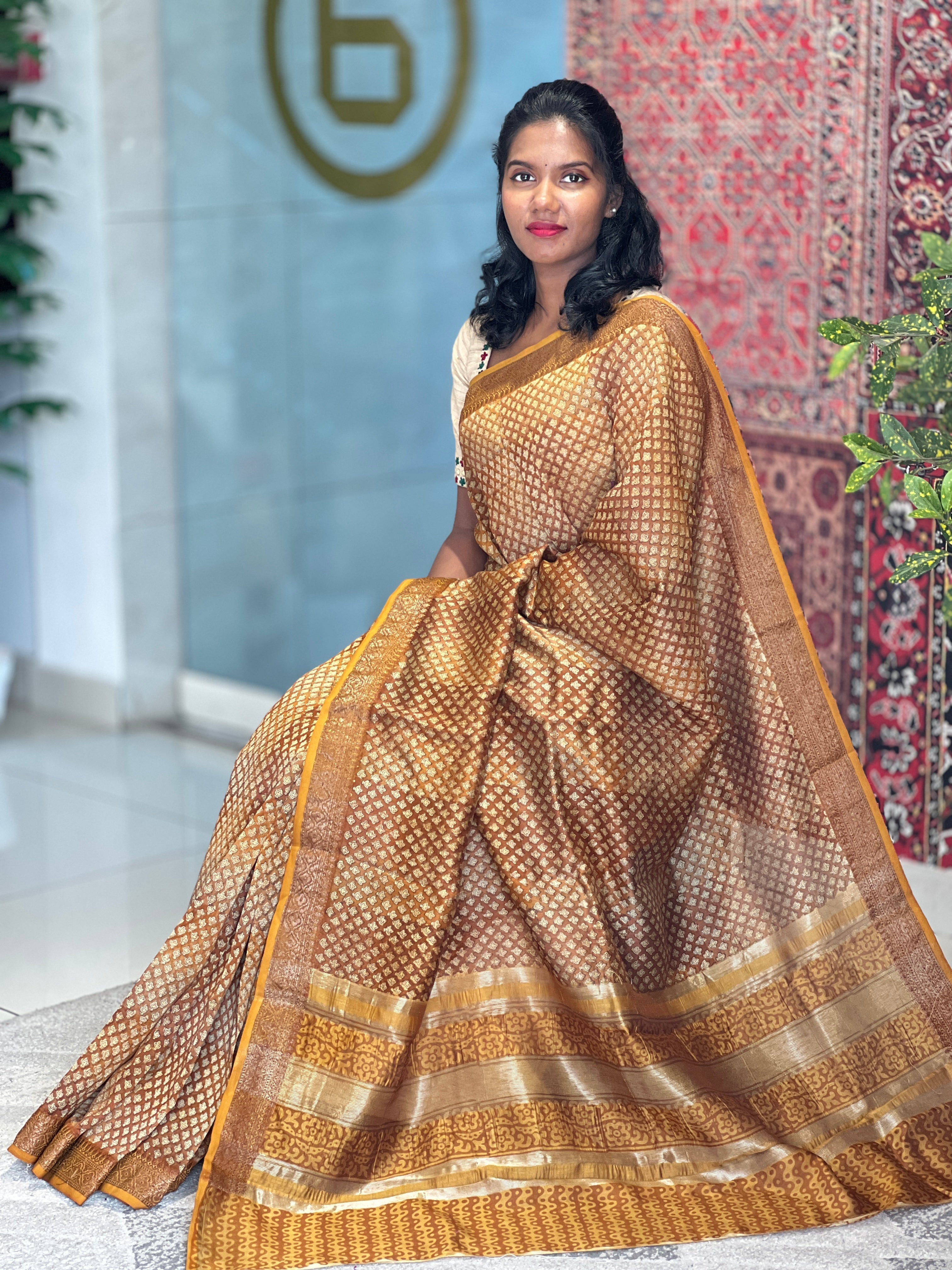 Printed Design Chanderi Saree | SMC157
