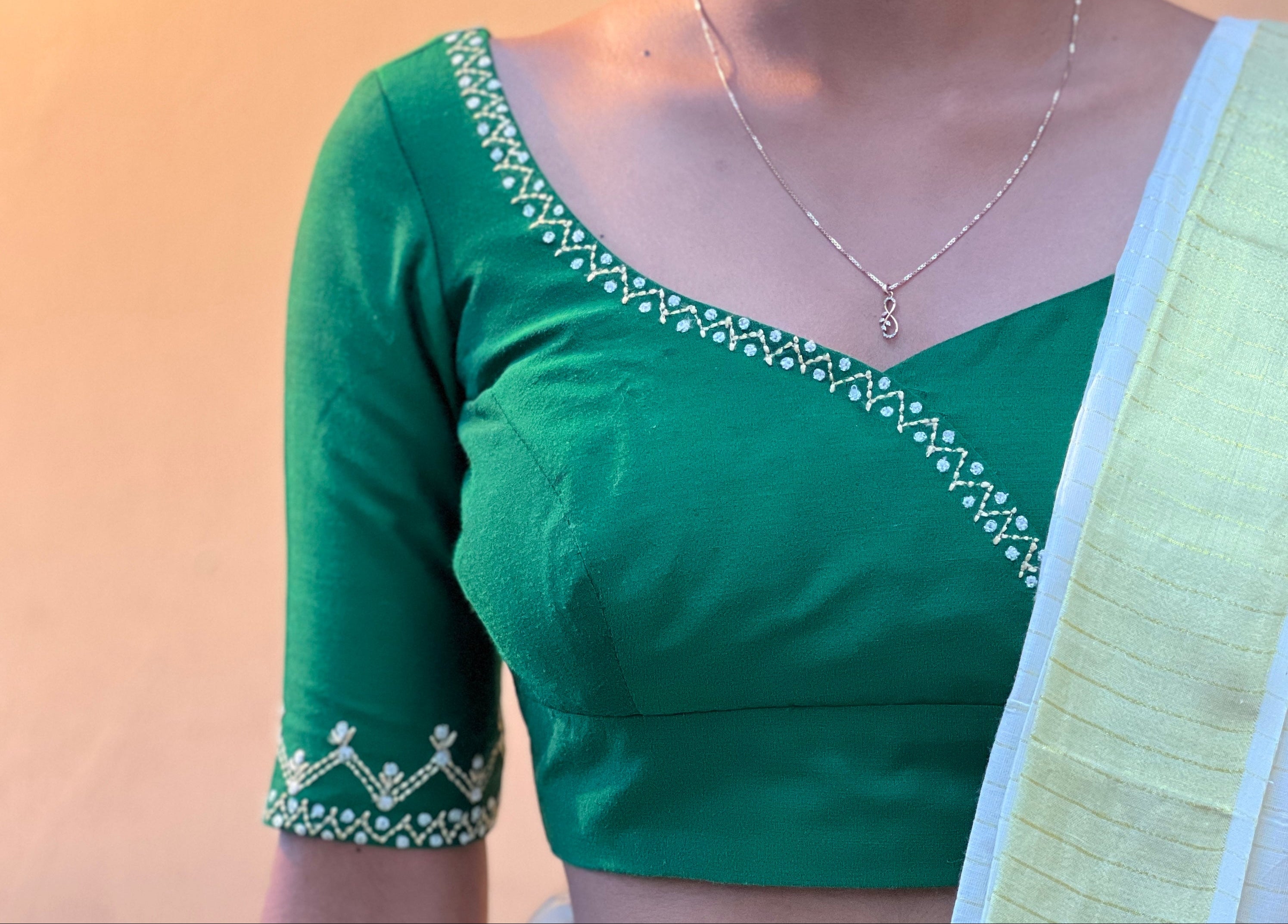 Angrakha  Pattern Neck Line PV Material Unstitched Blouse | BM147