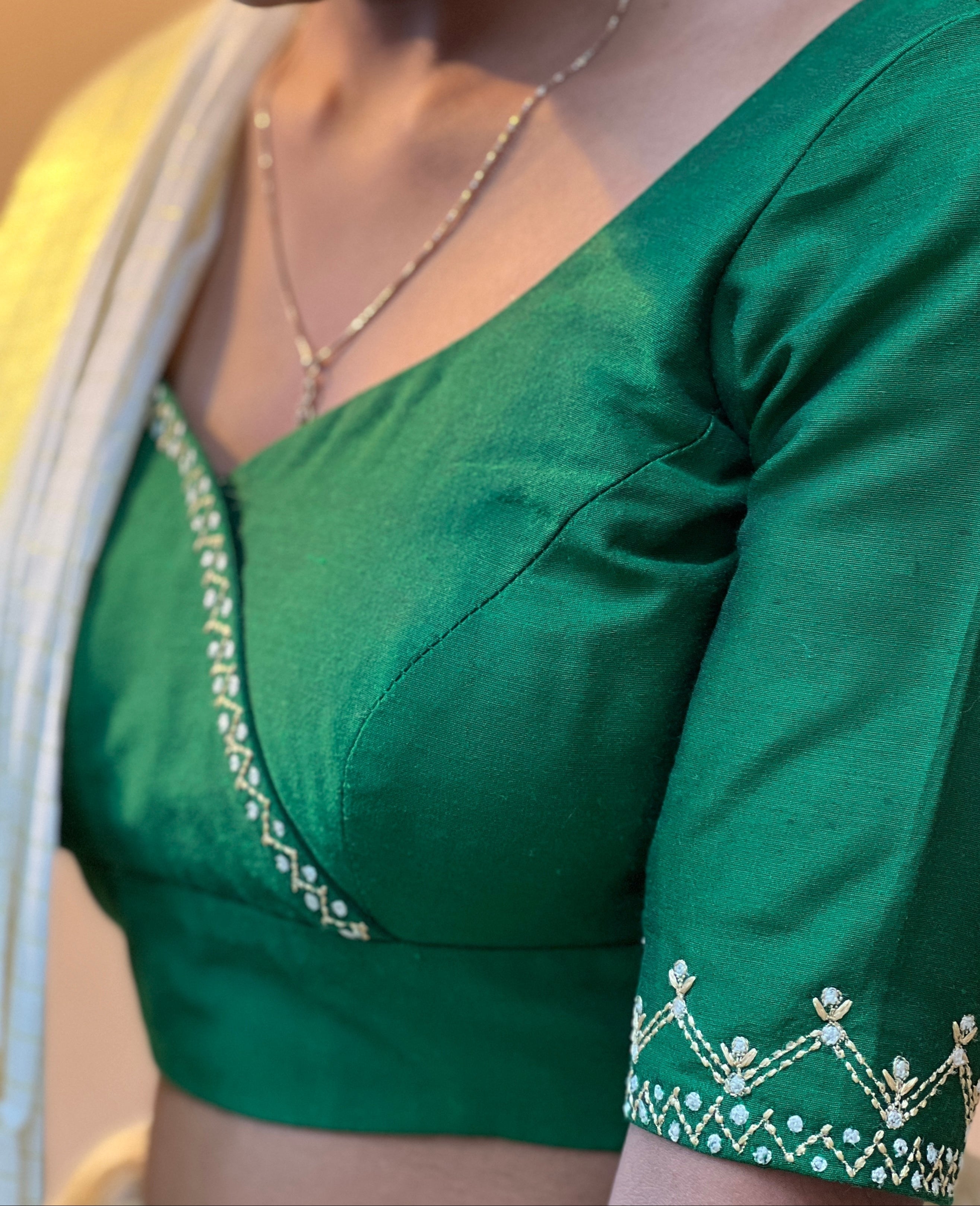Angrakha  Pattern Neck Line PV Material Unstitched Blouse | BM147